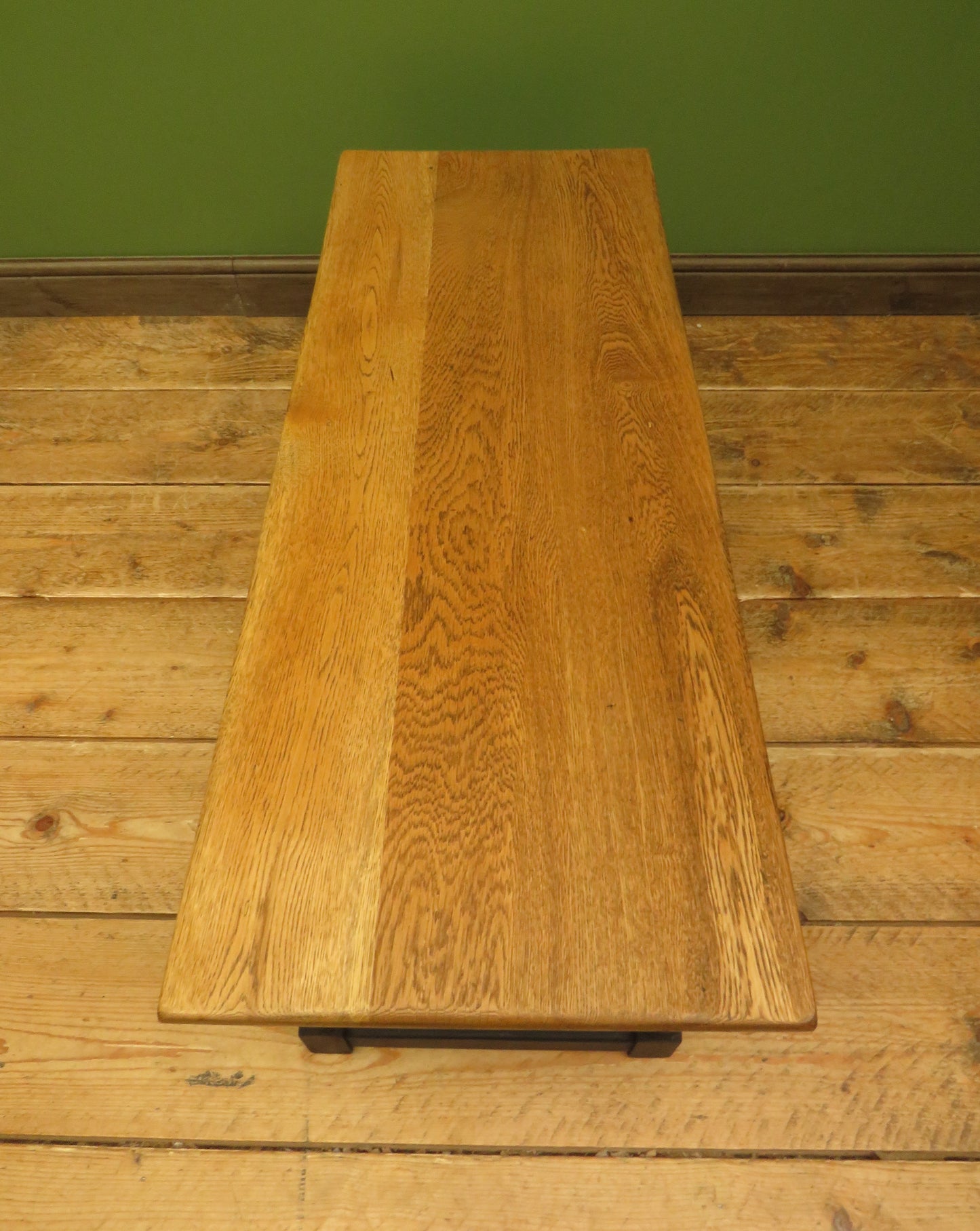 Vintage Nest of Tables with Black Bases and wooden tops