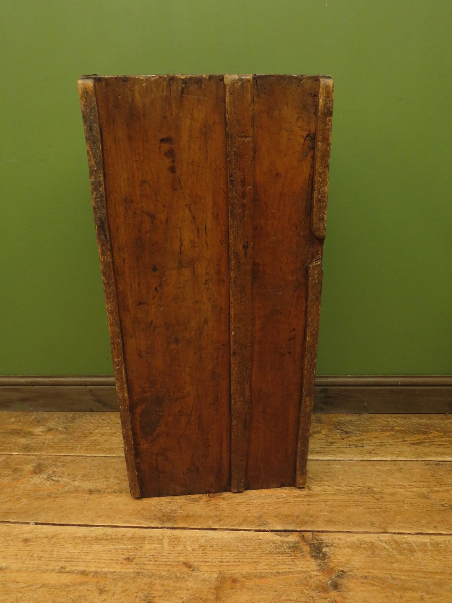 Old Painted Wooden Carriage Trunk