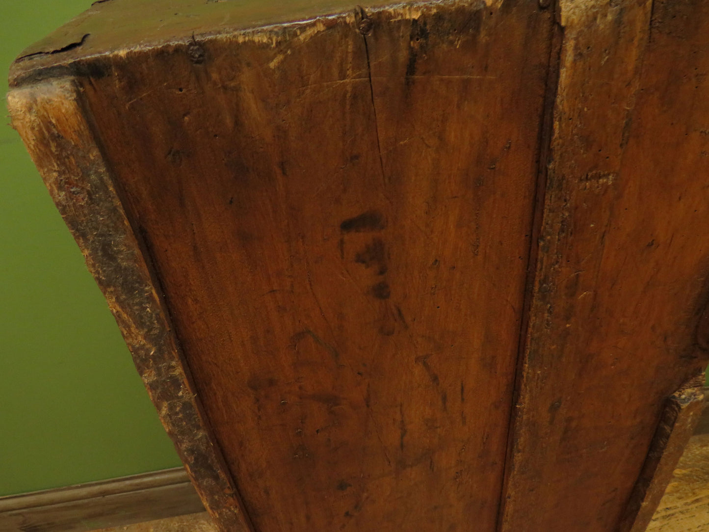 Old Painted Wooden Carriage Trunk