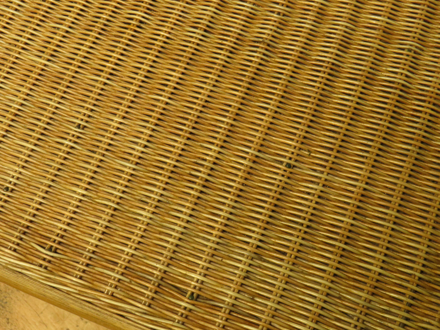 Vintage Scandi-Boho Modernist Bamboo and Rattan Coffee Table with Metal base