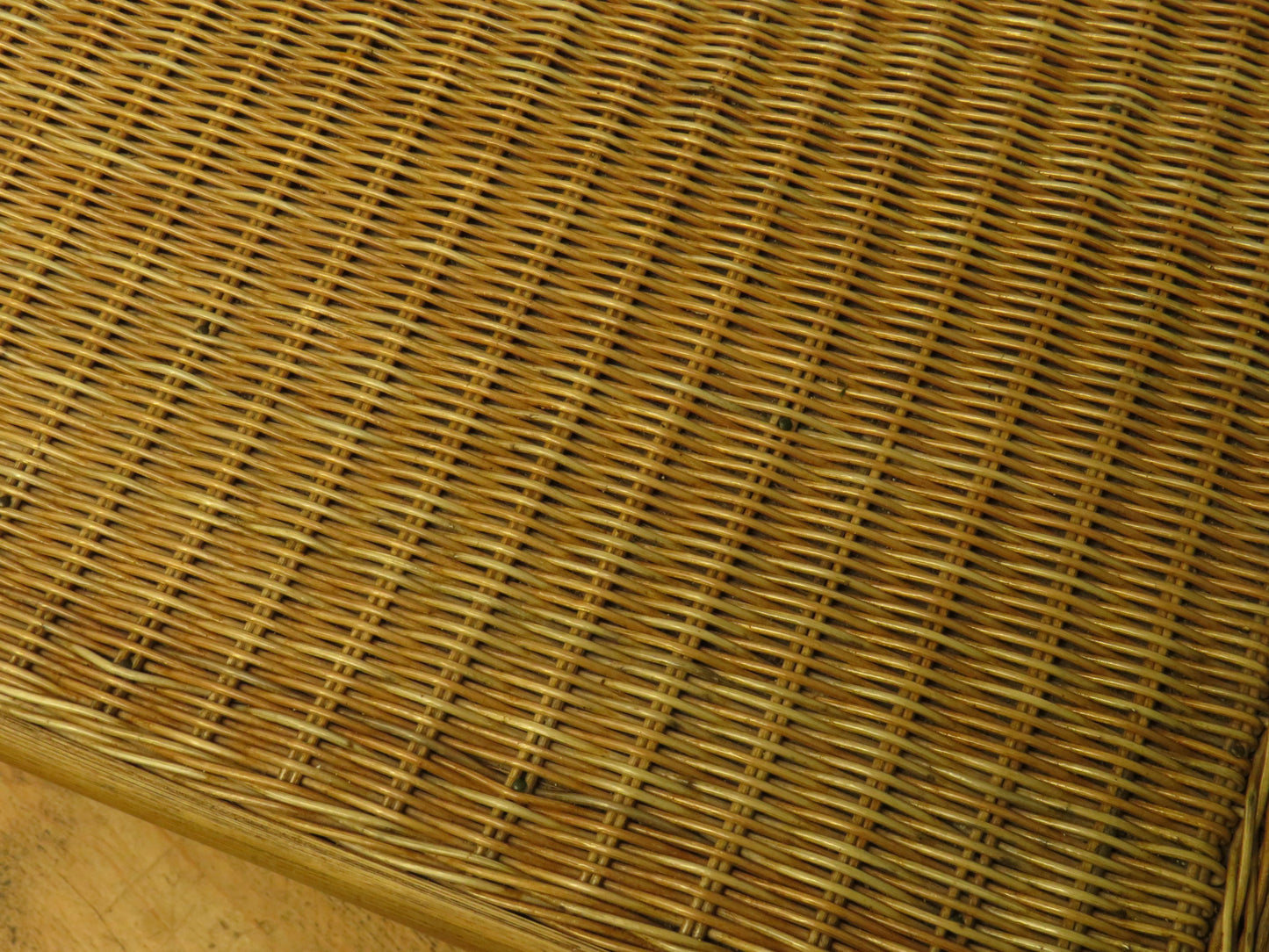 Vintage Scandi-Boho Modernist Bamboo and Rattan Coffee Table with Metal base
