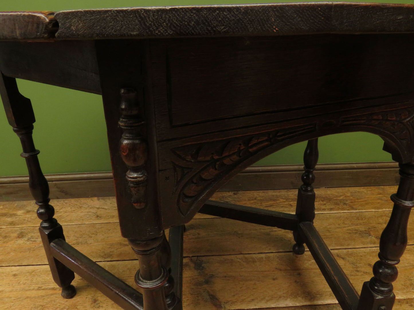 Victorian Oval Oak Drop Leaf Table with Drawer, suitable for occasional dining