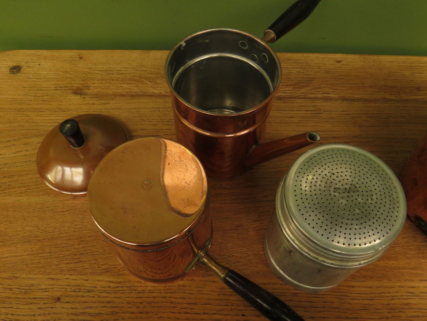 Vintage 1960s Douro Copperware Neapolitan Italian Coffee Maker & a copper kettle