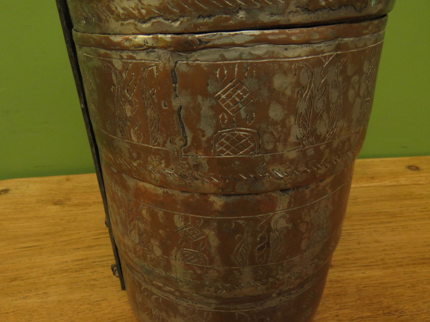 Vintage Indian Brass Tiffin Dabbawala Lunch Box