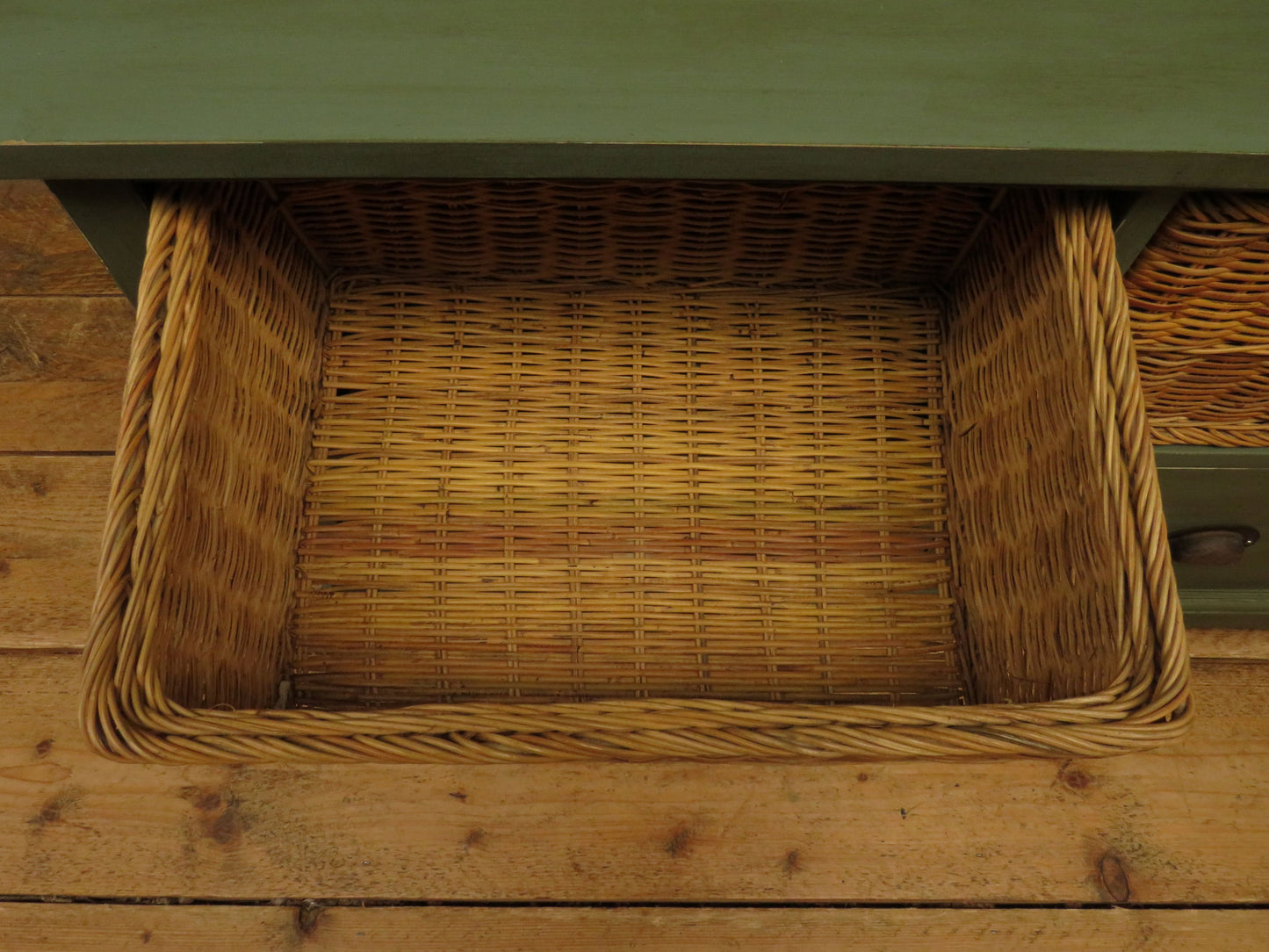 Rustic Green Shabby Chic Storage Basket Unit