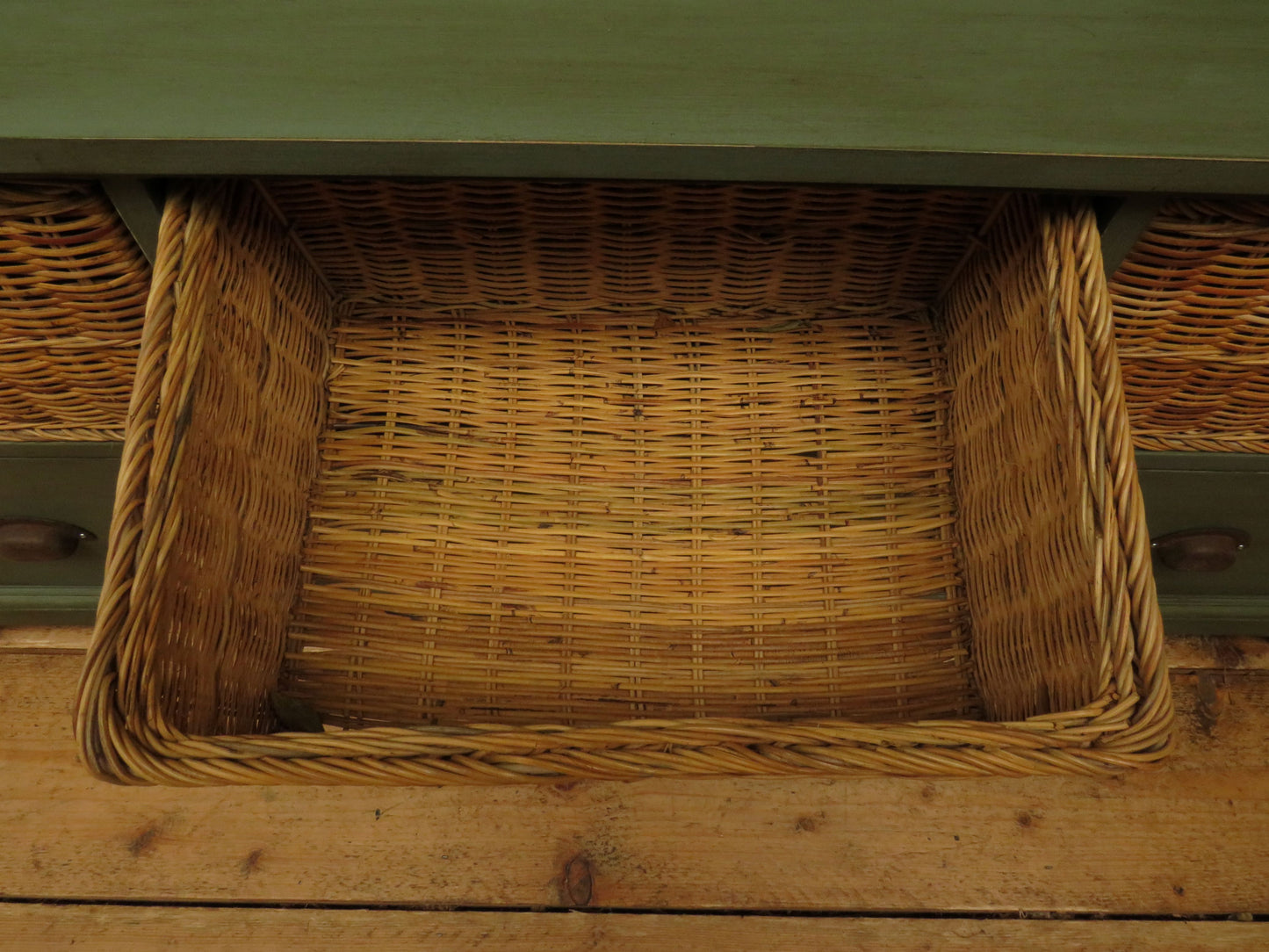 Rustic Green Shabby Chic Storage Basket Unit