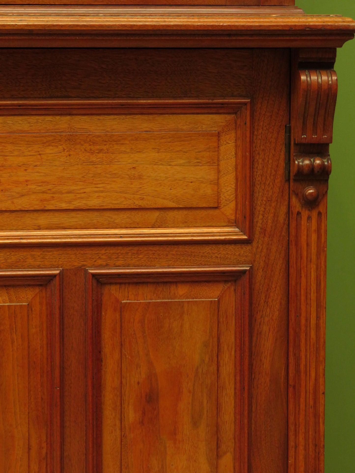 Antique Lockable Two Part Book Cabinet with Glazed Top