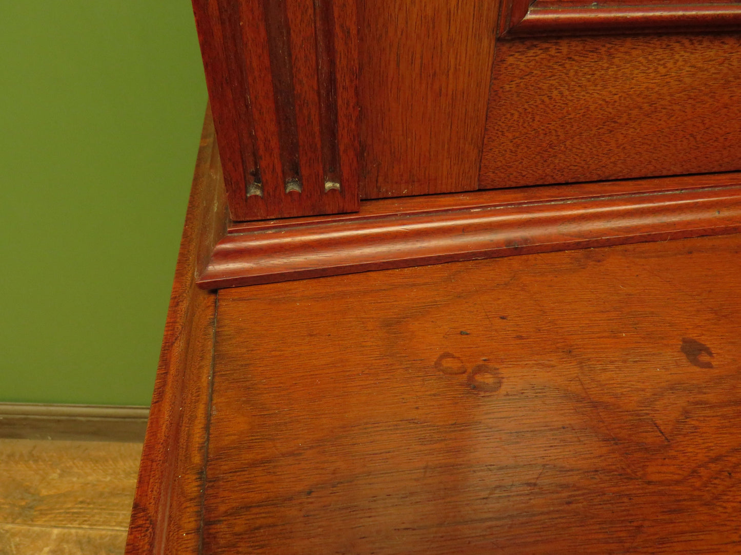 Antique Lockable Two Part Book Cabinet with Glazed Top