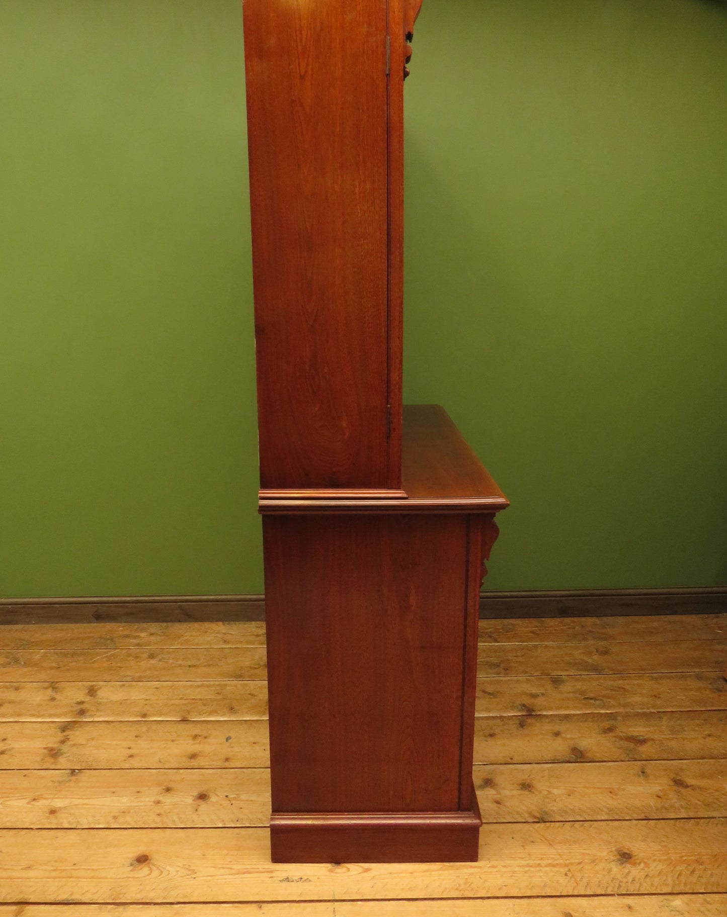 Antique Lockable Two Part Book Cabinet with Glazed Top