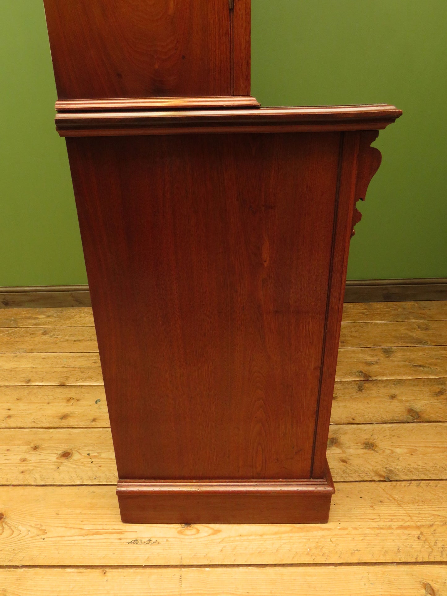 Antique Lockable Two Part Book Cabinet with Glazed Top