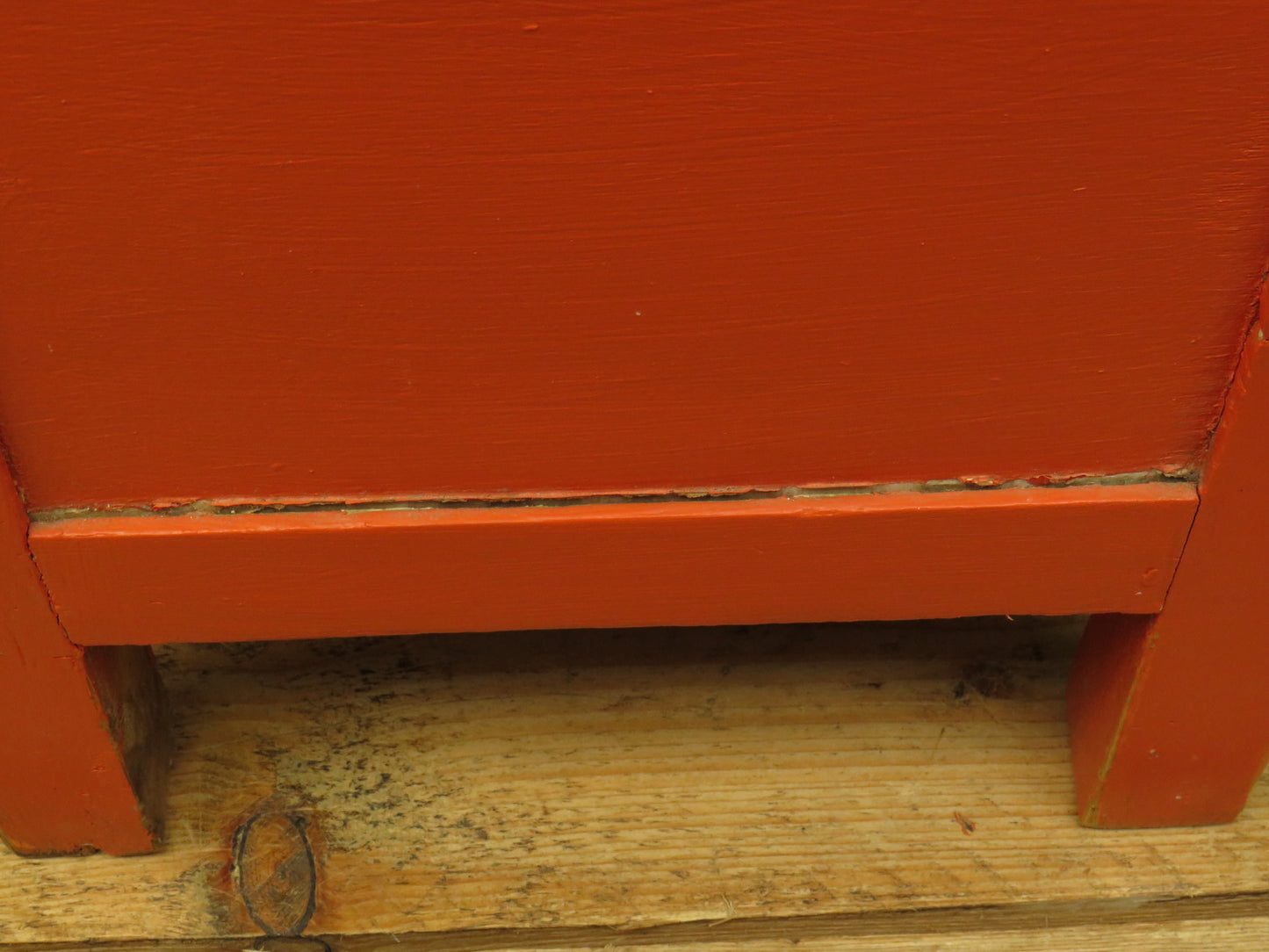 Small Vintage Orange Enamelled Topped Cupboard for Bathroom or Kitchen Storage