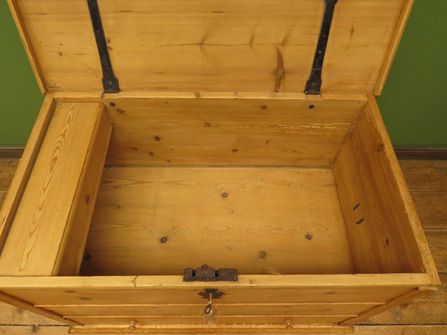 Large Antique Pine Mule Chest