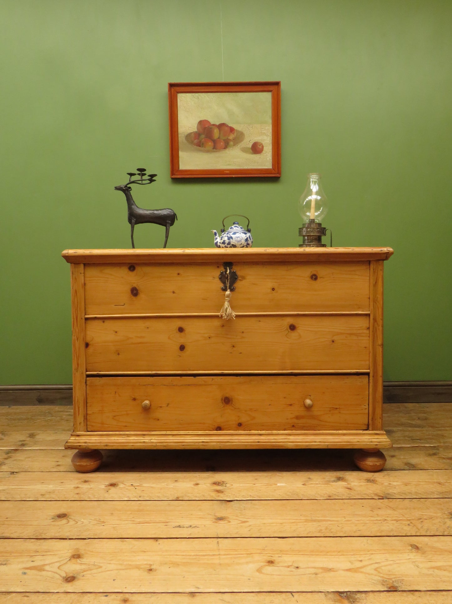 Large Antique Pine Mule Chest