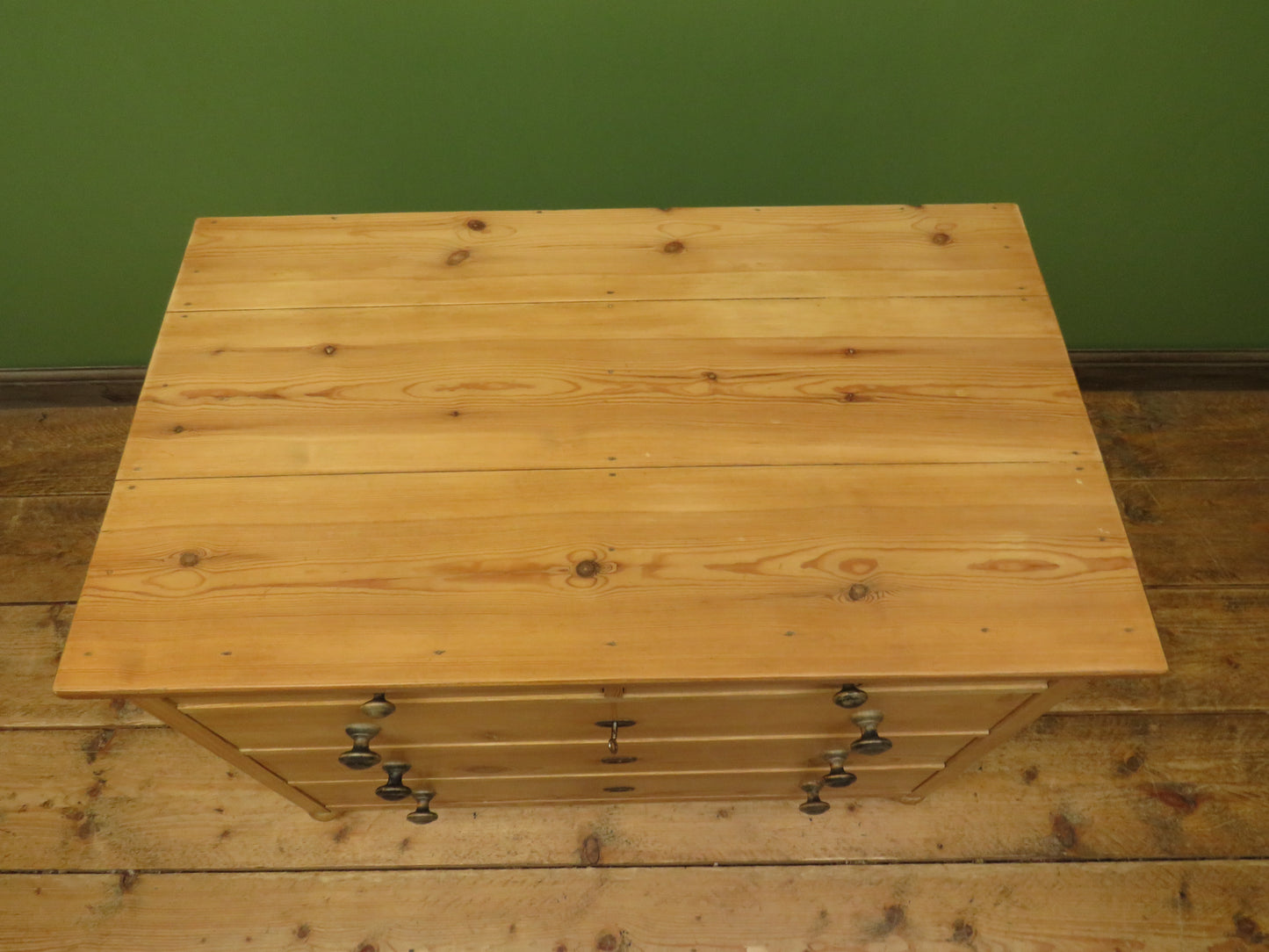 Antique Continental Pitch Pine Chest of Drawers