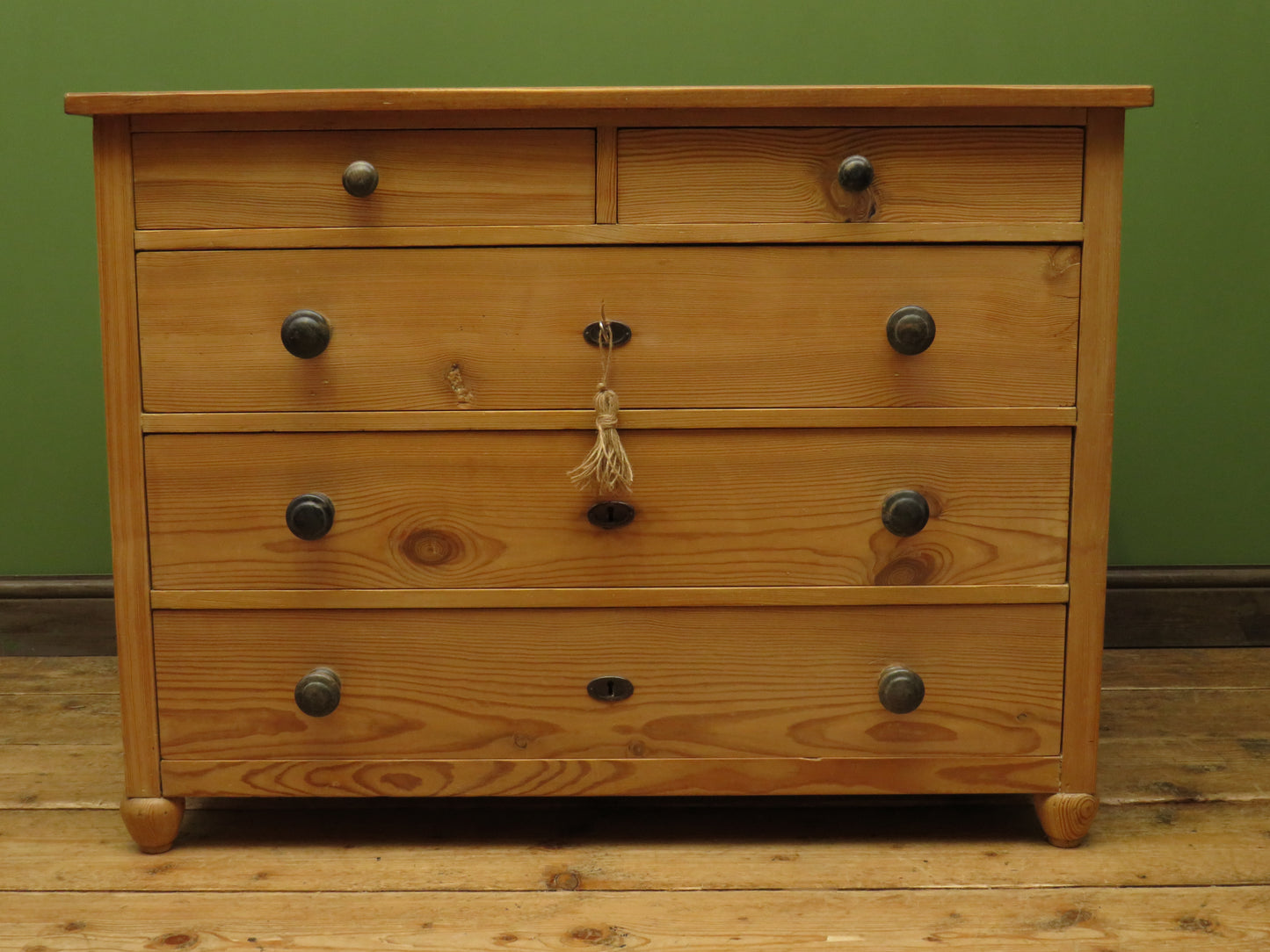 Antique Continental Pitch Pine Chest of Drawers