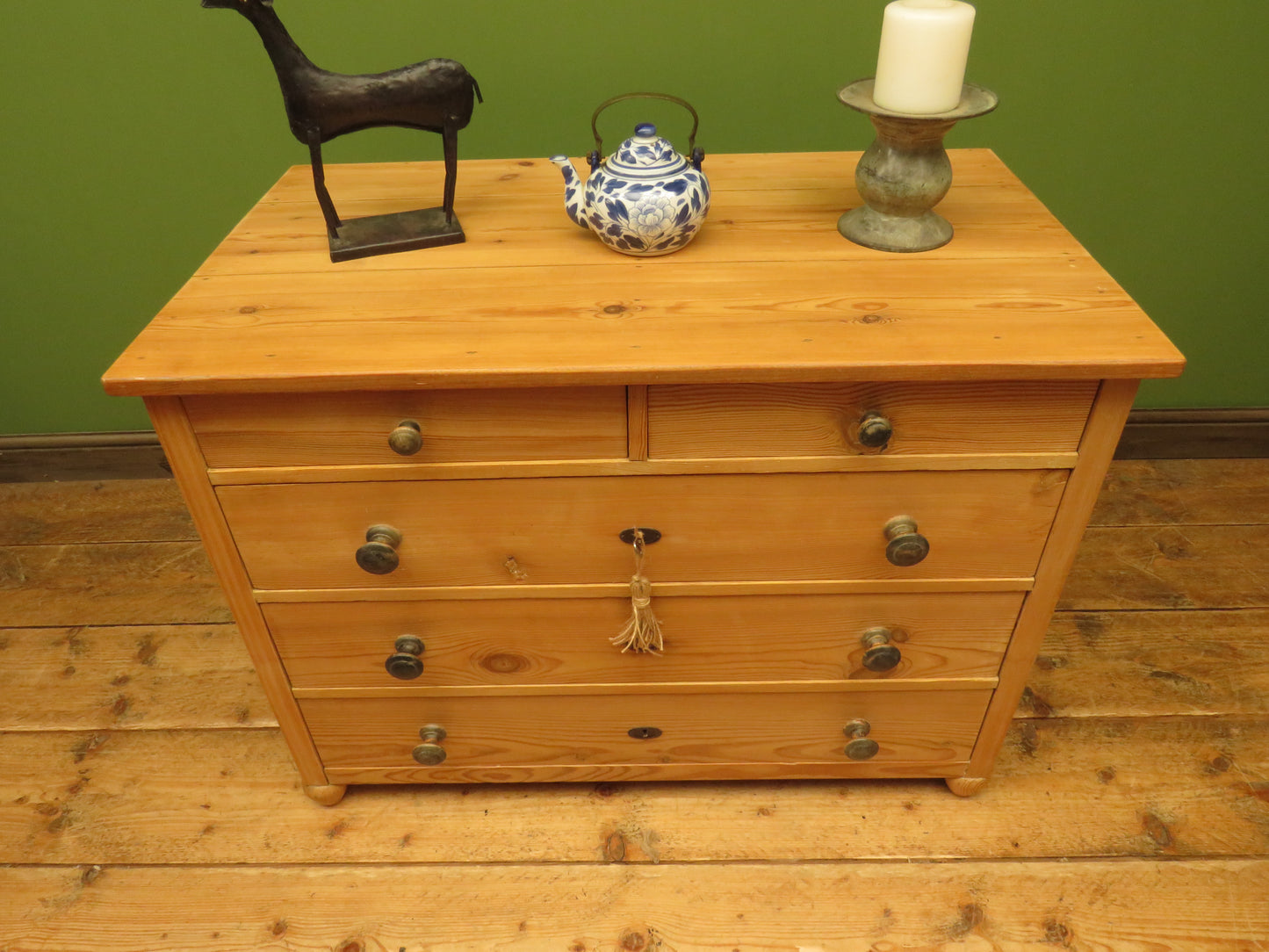 Antique Continental Pitch Pine Chest of Drawers