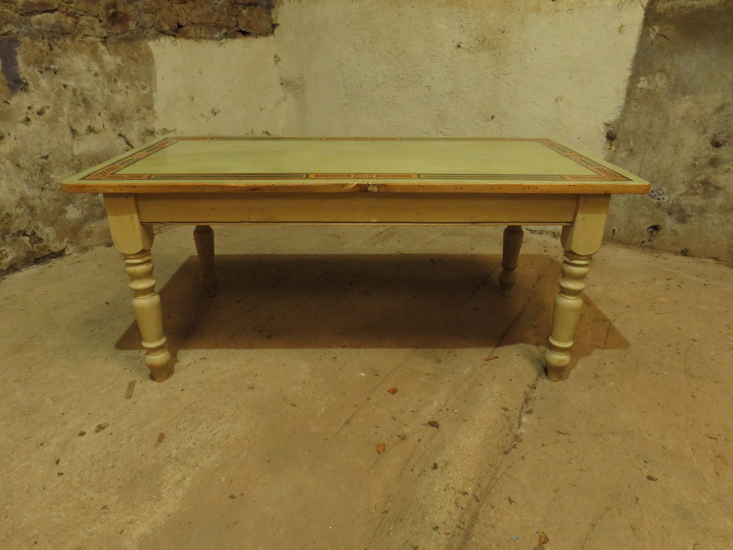 Large Hand Painted Celtic Viking Themed Table owned by Tina Turner