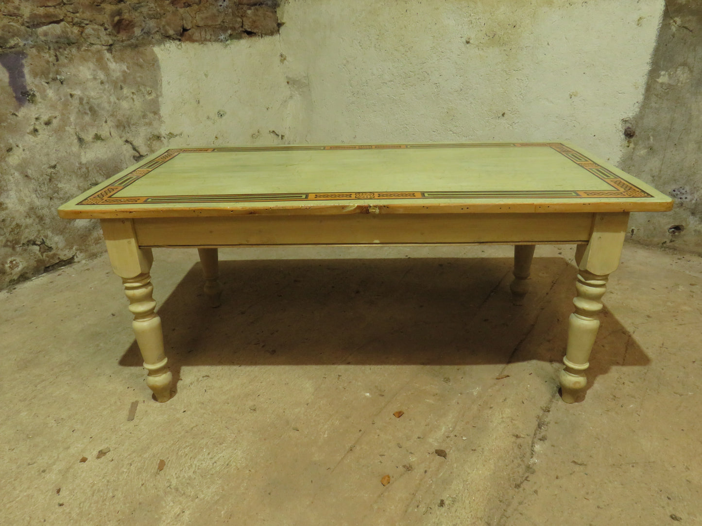 Large Hand Painted Celtic Viking Themed Table owned by Tina Turner