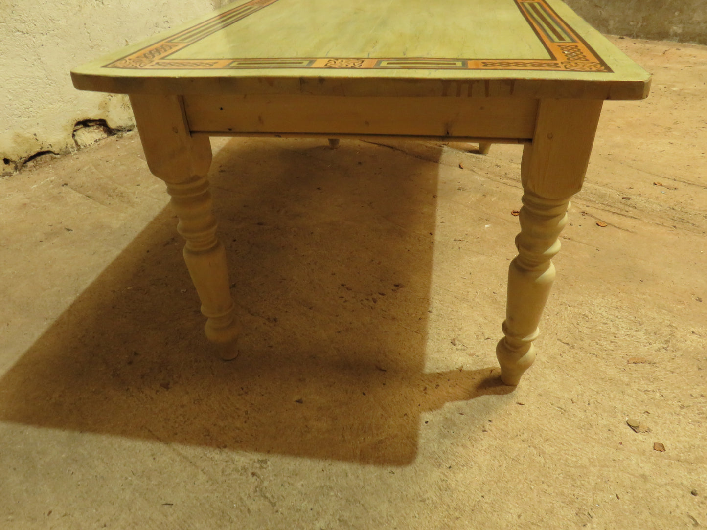Large Hand Painted Celtic Viking Themed Table owned by Tina Turner