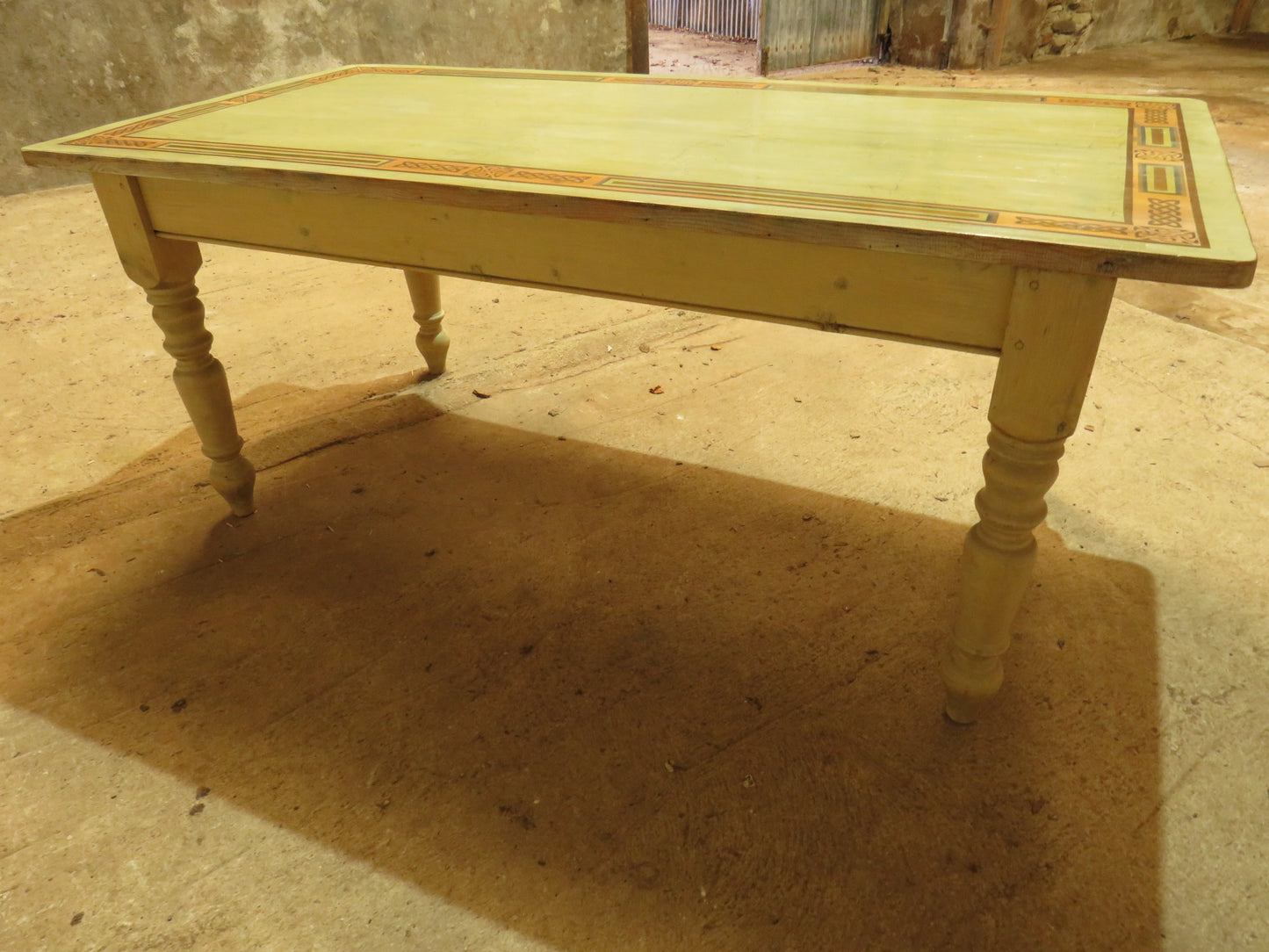 Large Hand Painted Celtic Viking Themed Table owned by Tina Turner
