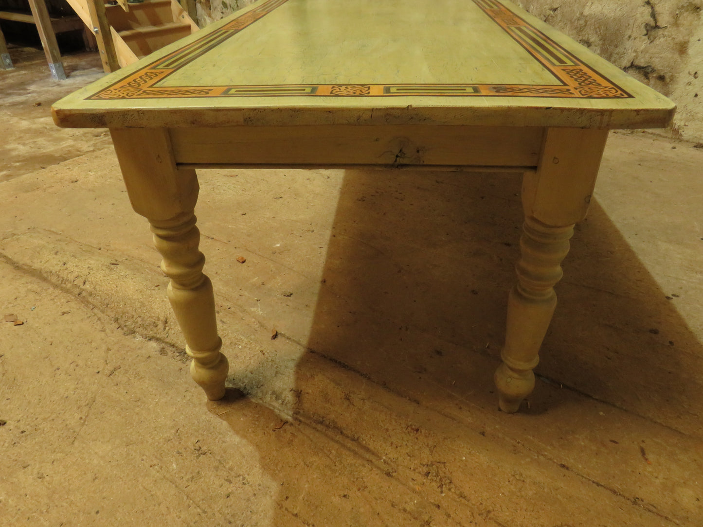 Large Hand Painted Celtic Viking Themed Table owned by Tina Turner