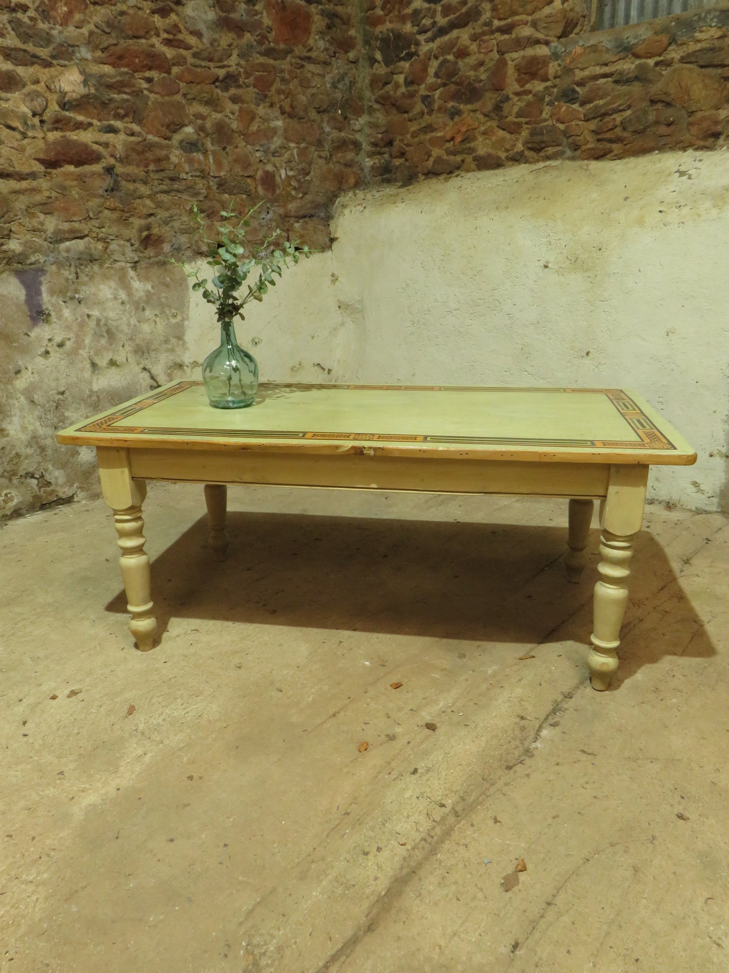 Large Hand Painted Celtic Viking Themed Table owned by Tina Turner