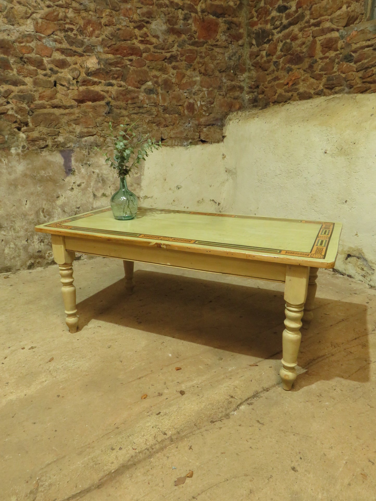 Large Hand Painted Celtic Viking Themed Table owned by Tina Turner