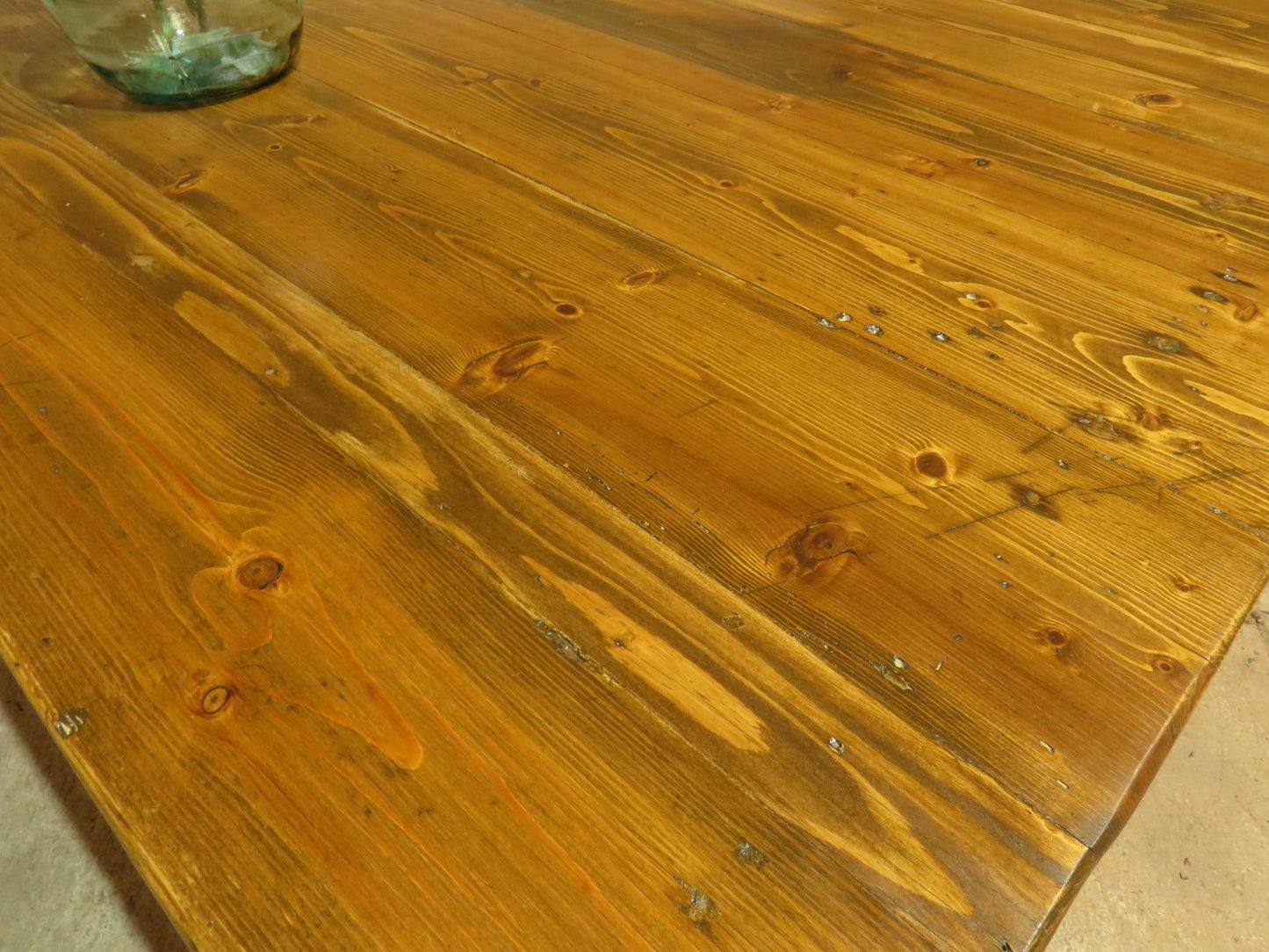 Large Dining Table with Black Base, upcycled from a billiards table