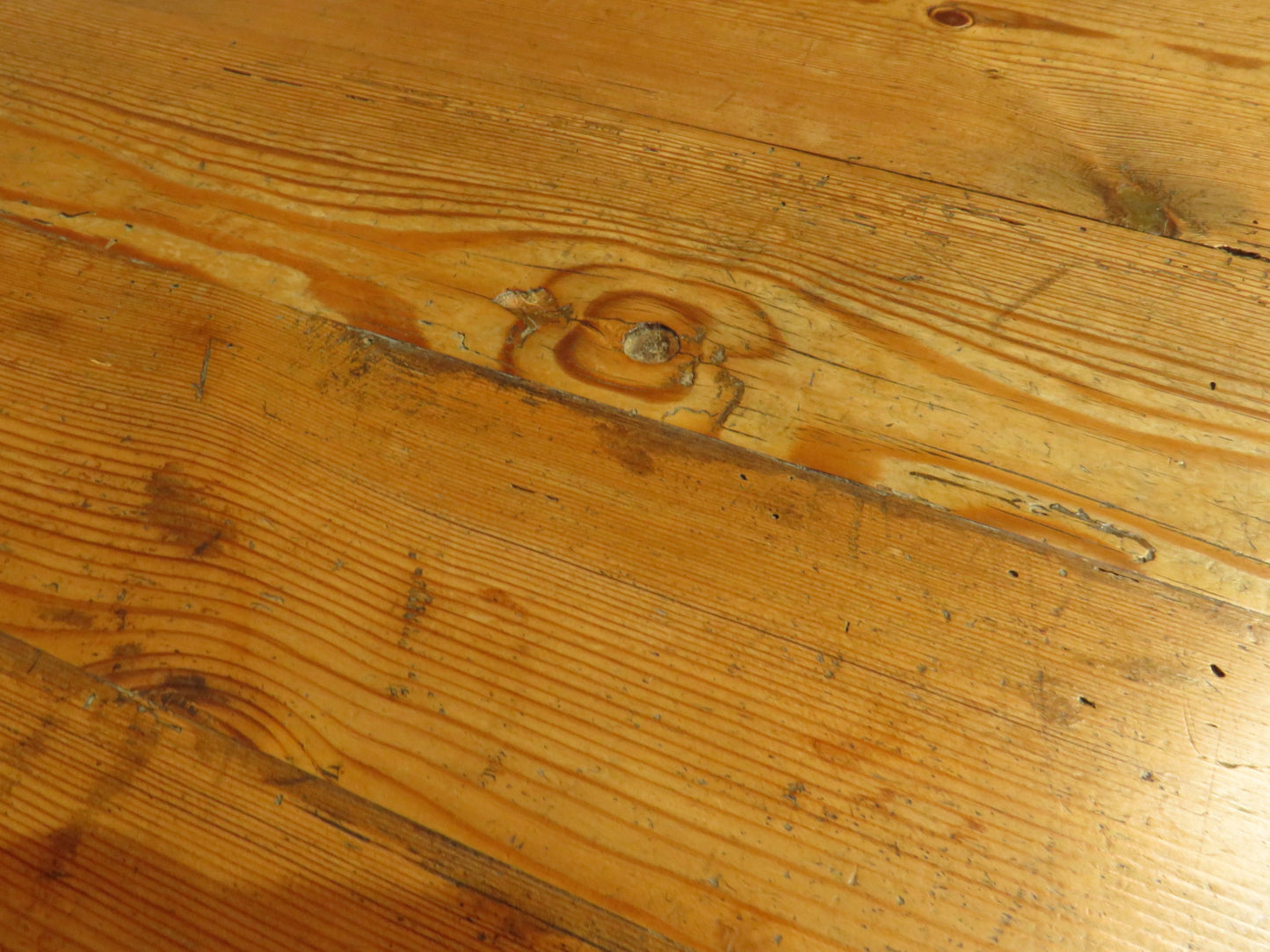 Small Restored Victorian Pine Kitchen Table with Drawer
