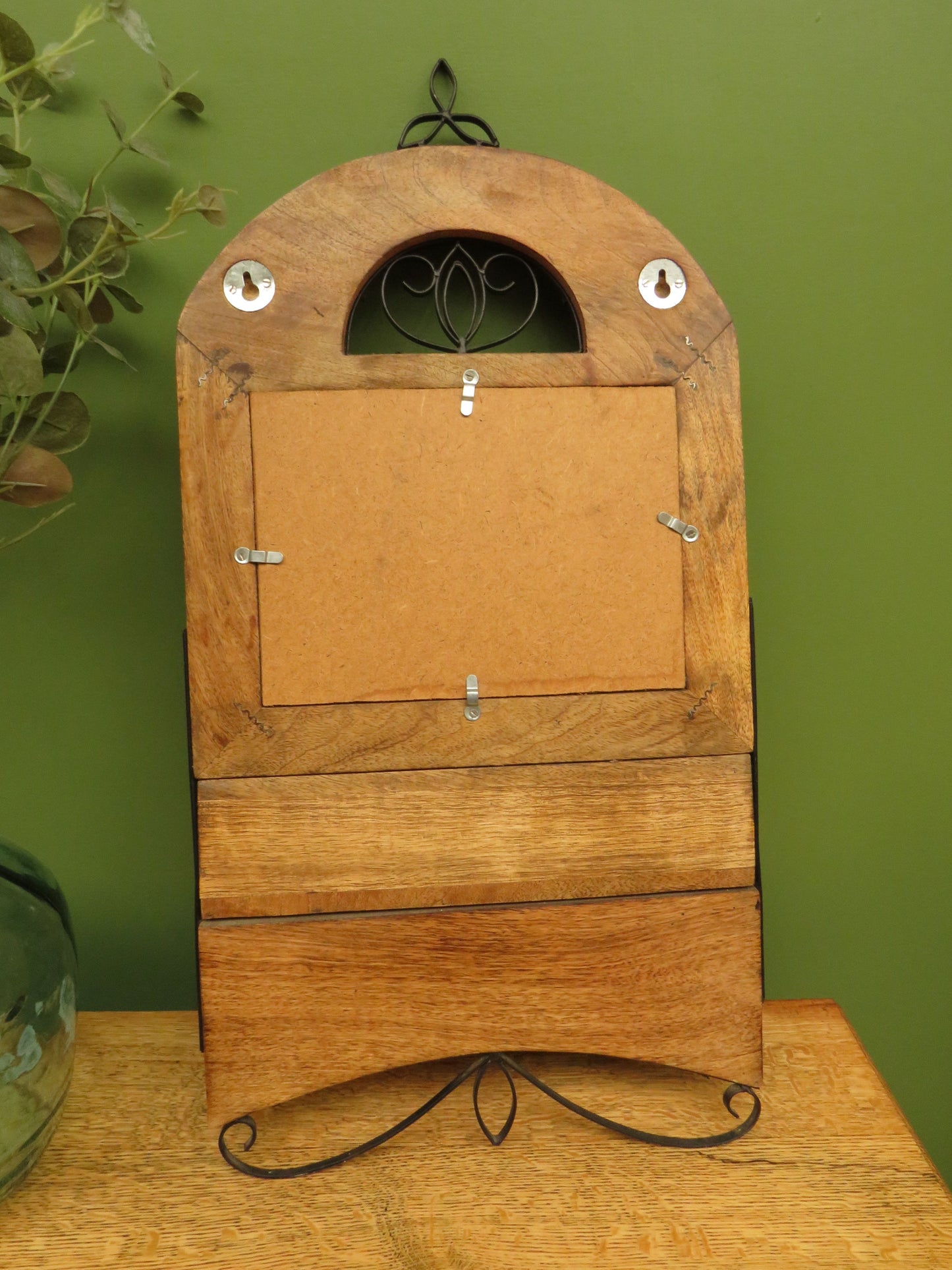 Small Rustic Wall Mirror Drawer Unit