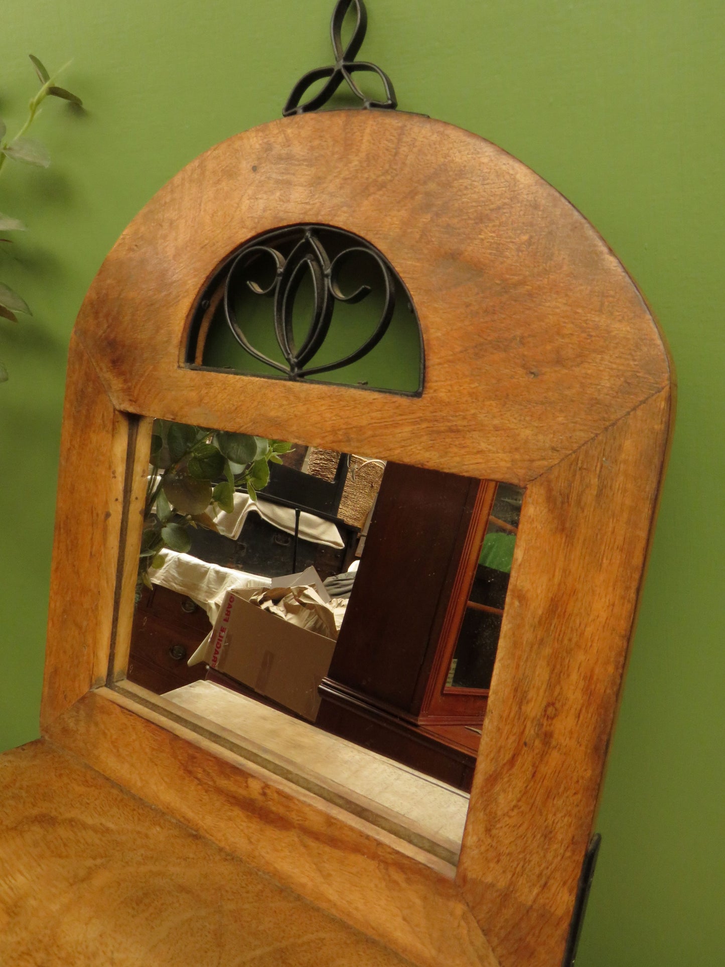 Small Rustic Wall Mirror Drawer Unit