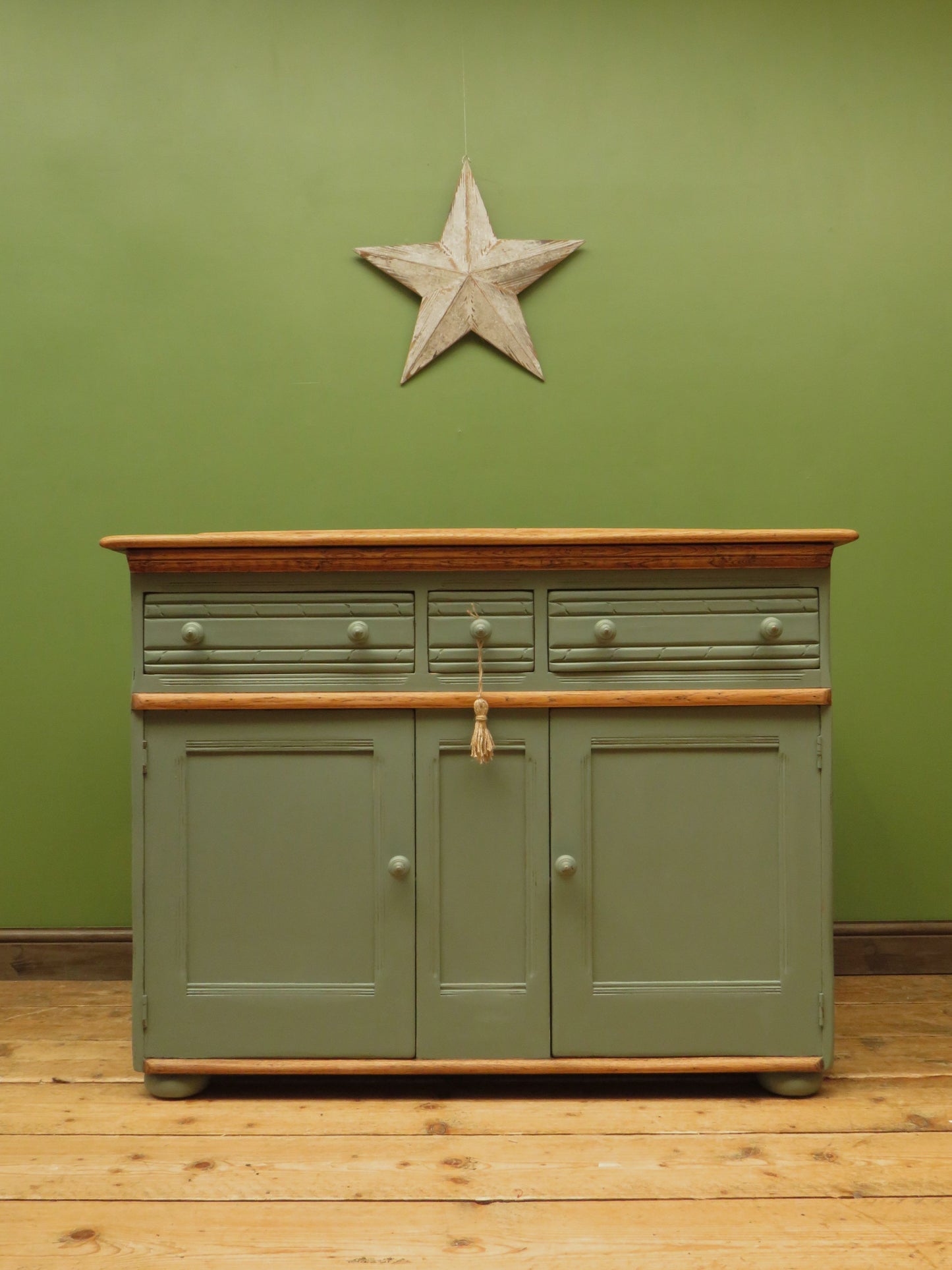 1950s Miami Inspired Dusky Blue Sideboard with Stripped Top