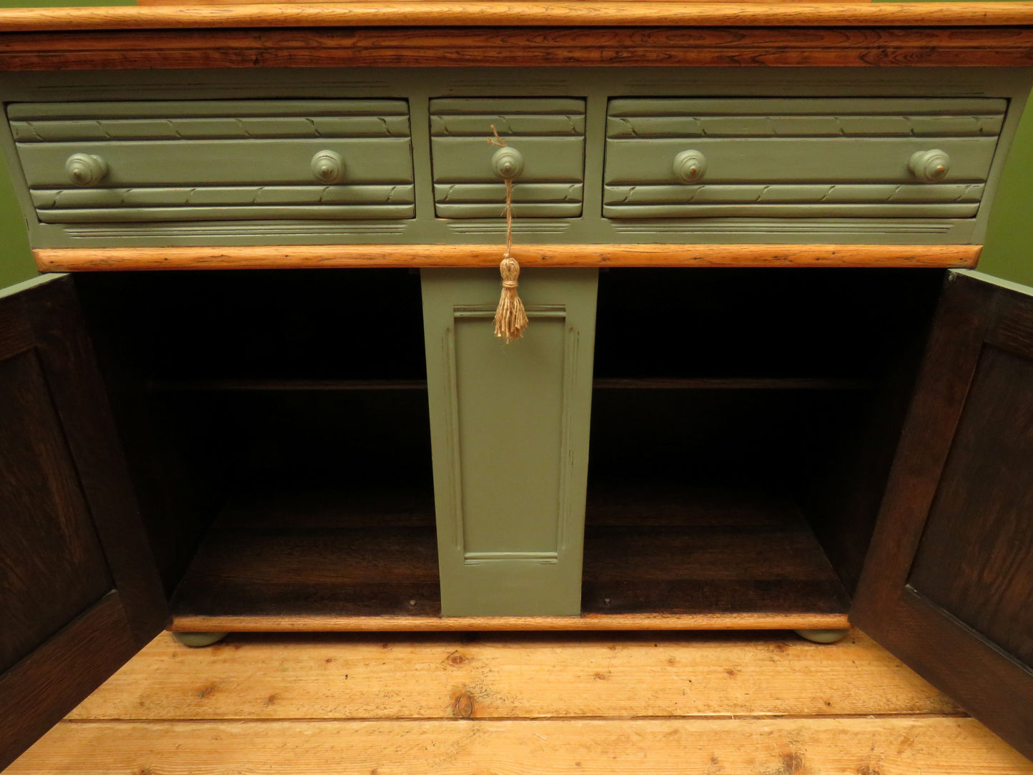 1950s Miami Inspired Dusky Blue Sideboard with Stripped Top