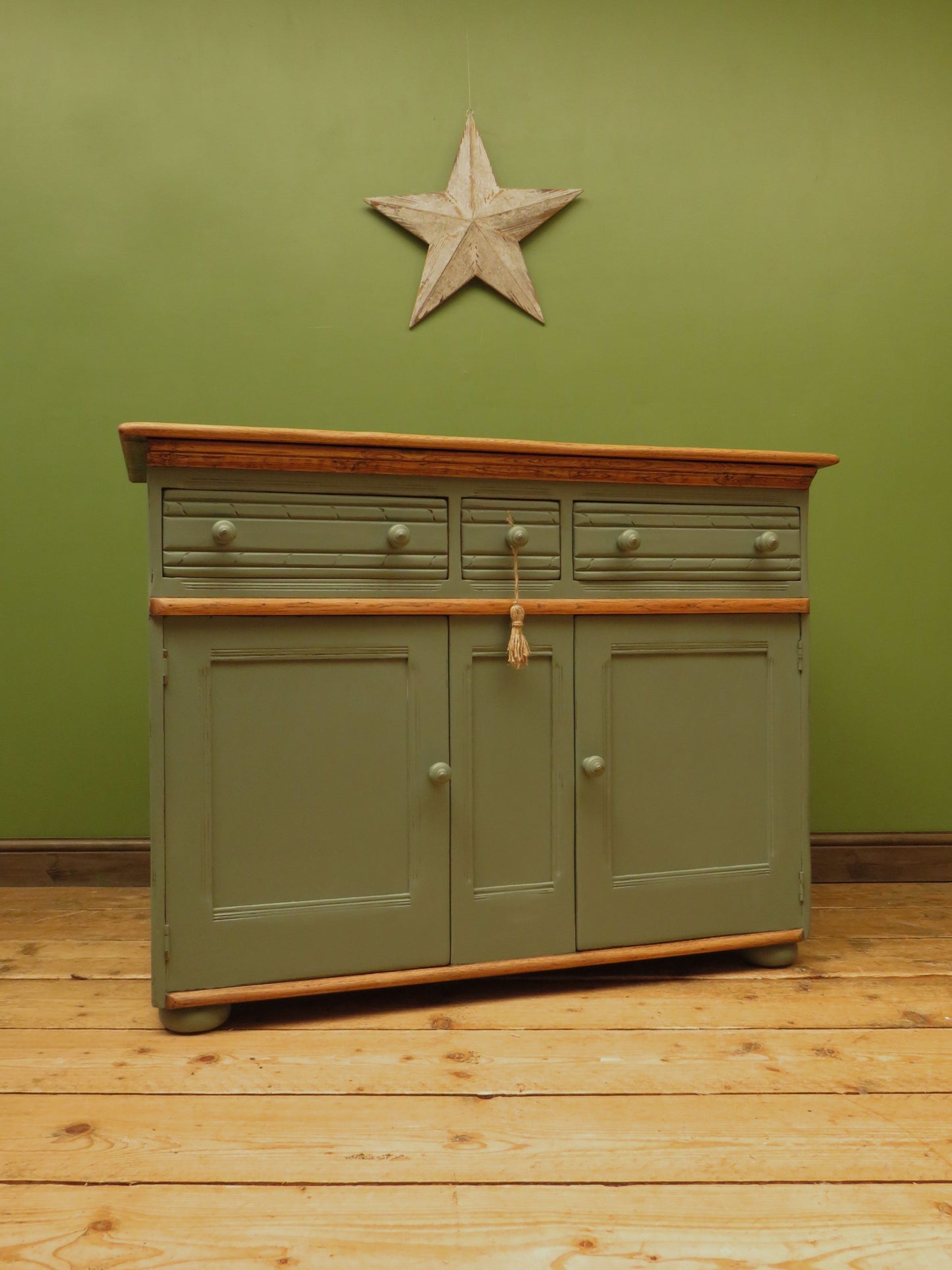 1950s Miami Inspired Dusky Blue Sideboard with Stripped Top