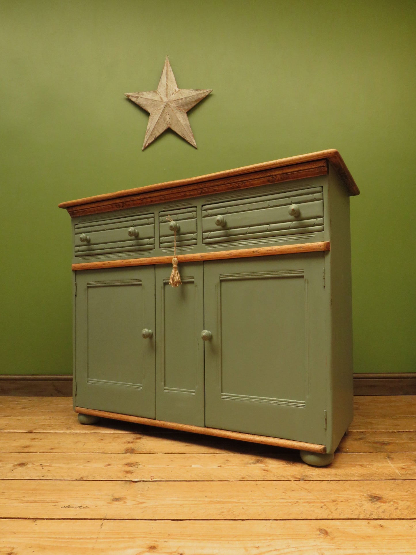 1950s Miami Inspired Dusky Blue Sideboard with Stripped Top