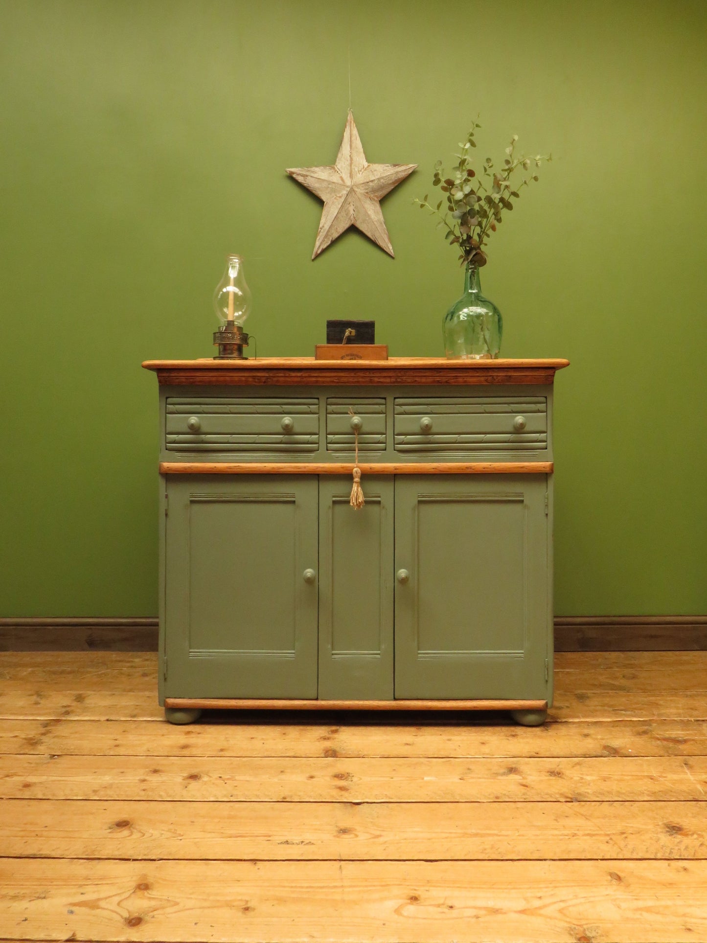 1950s Miami Inspired Dusky Blue Sideboard with Stripped Top
