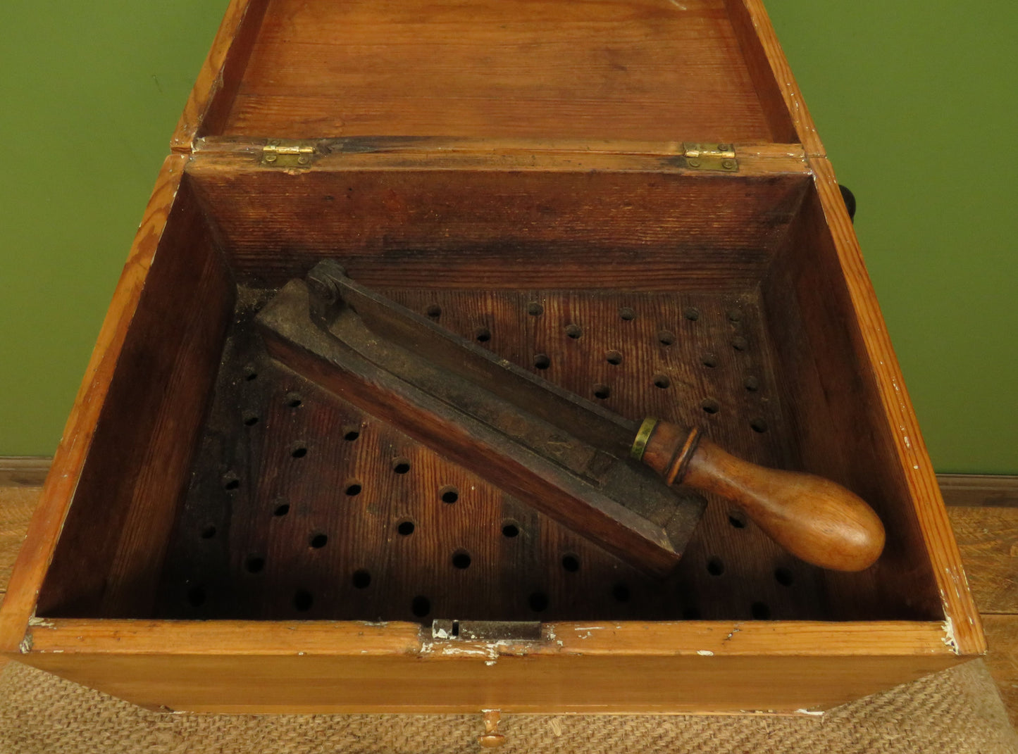 Antique Swedish Sugar Cutting Box with Internal Cutter