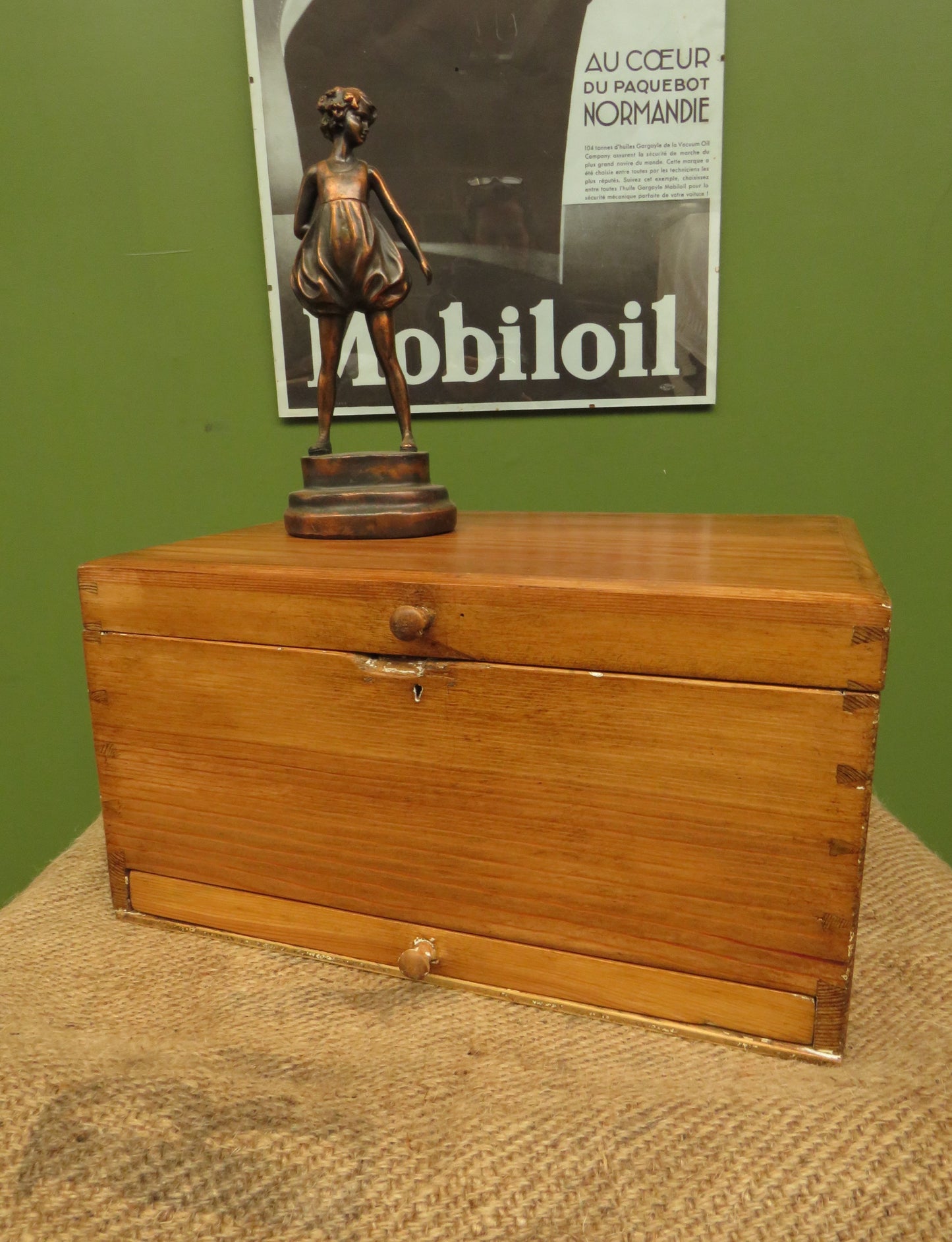 Antique Swedish Sugar Cutting Box with Internal Cutter