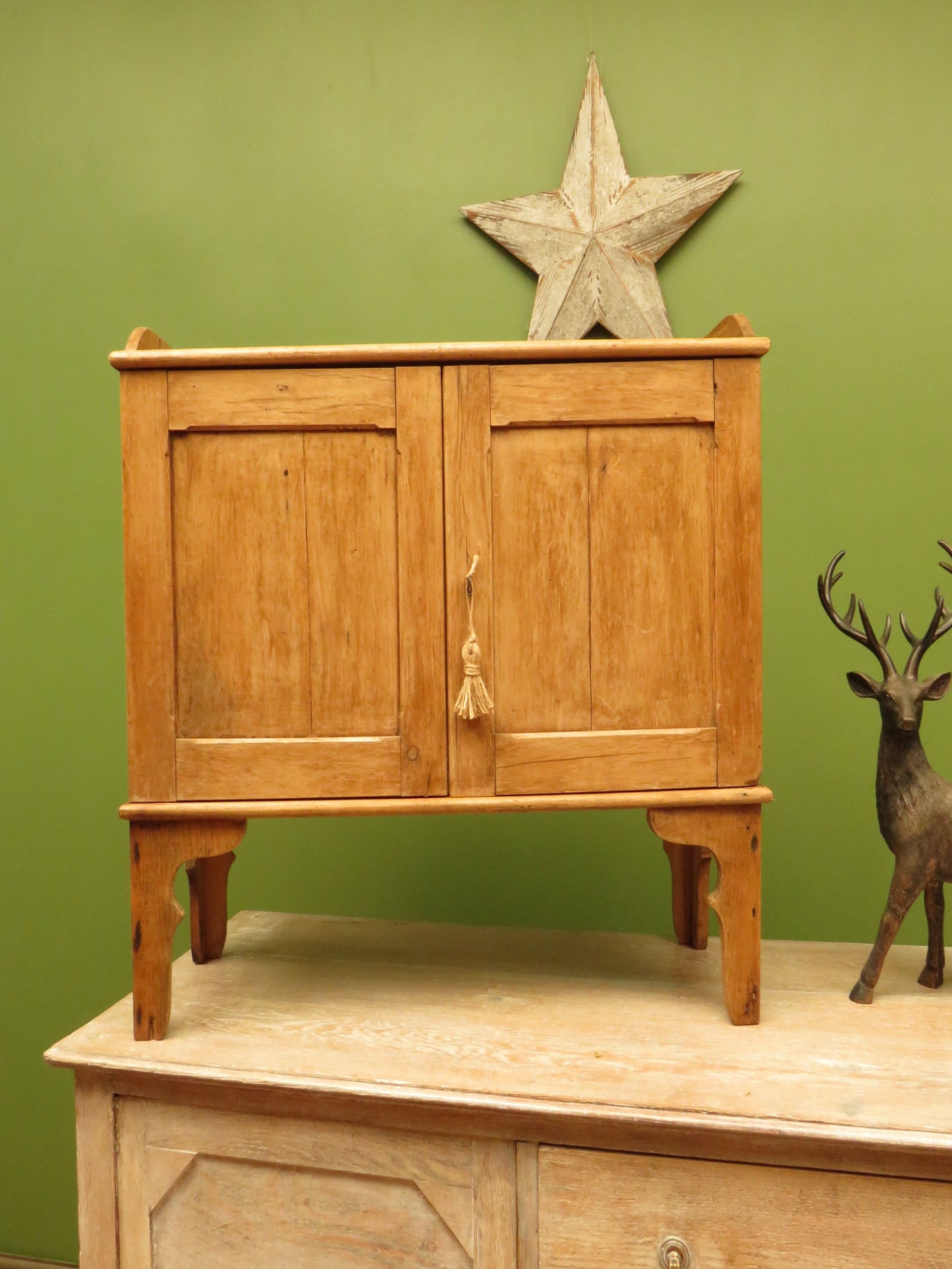 Small Antique Pine Pigeon Hole Cabinet
