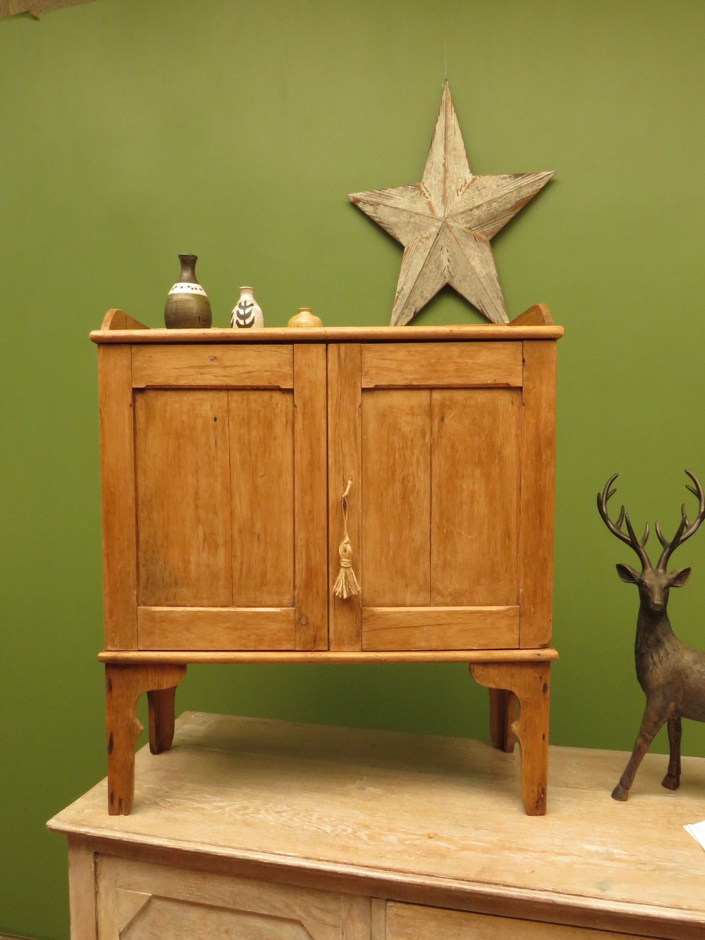 Small Antique Pine Pigeon Hole Cabinet