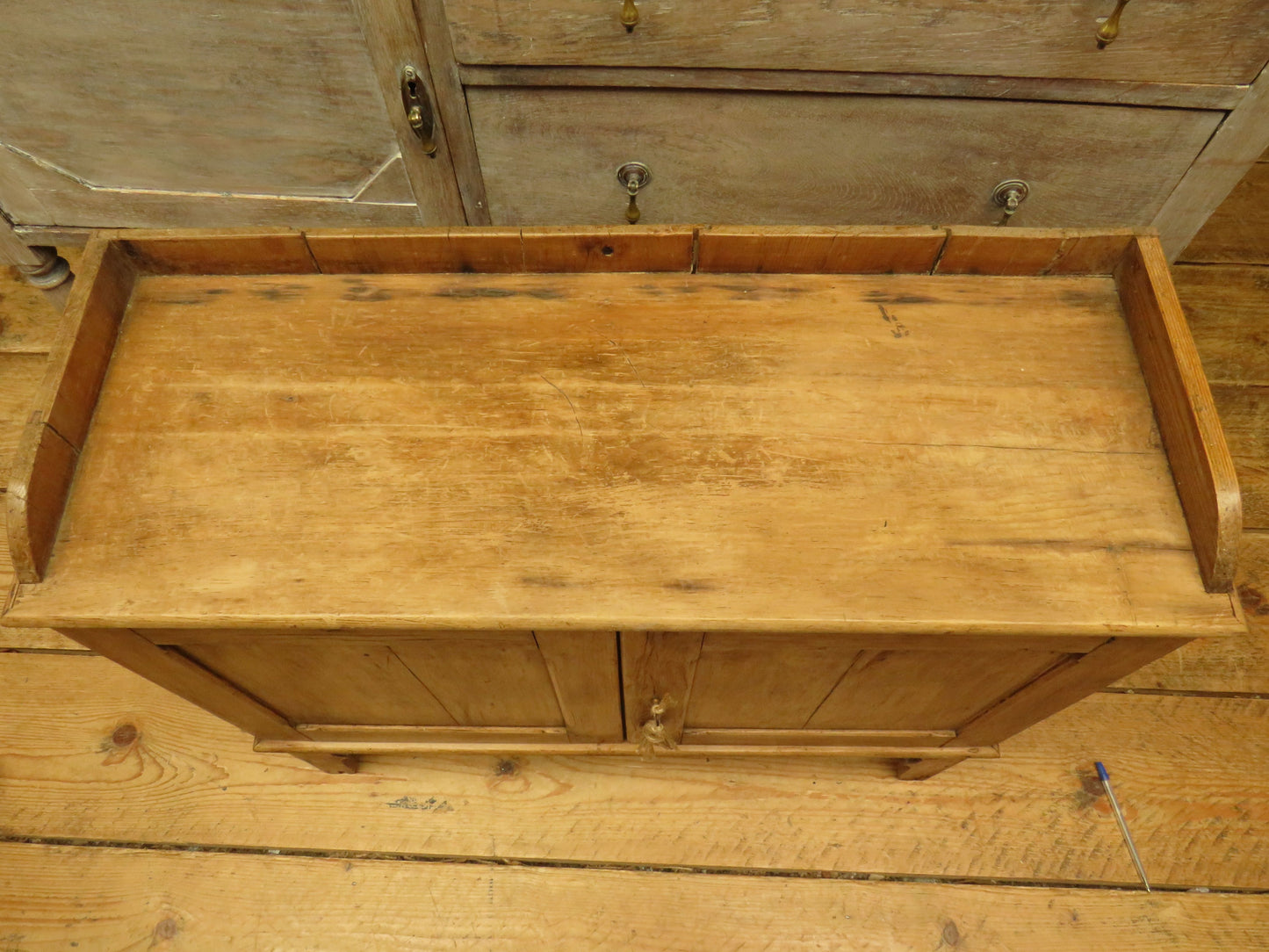 Small Antique Pine Pigeon Hole Cabinet