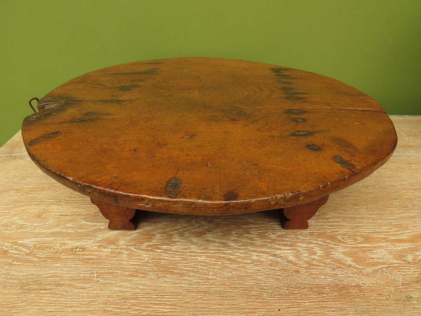 Antique French Charcuterie Cheese board with upcycled church pew feet