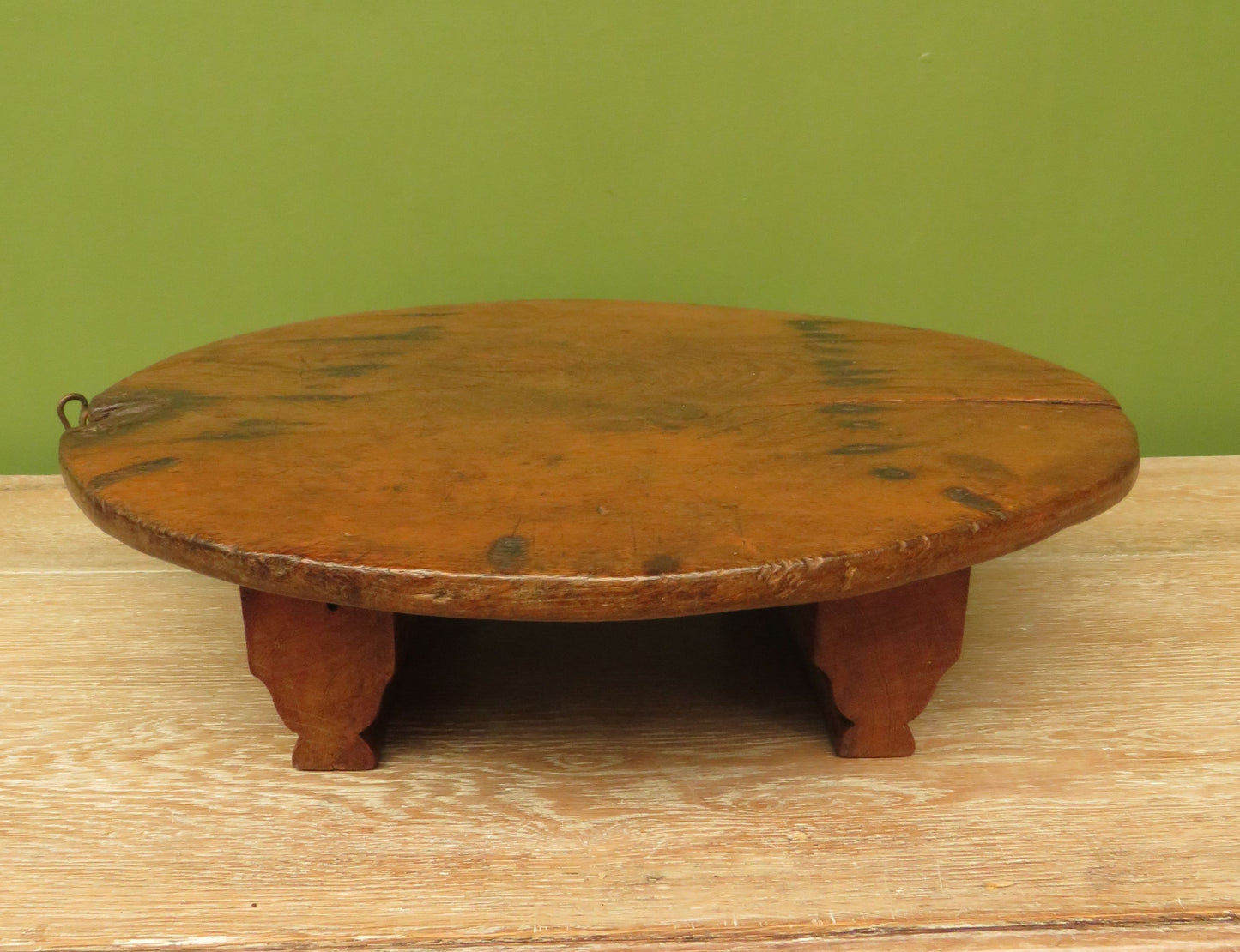 Antique French Charcuterie Cheese board with upcycled church pew feet