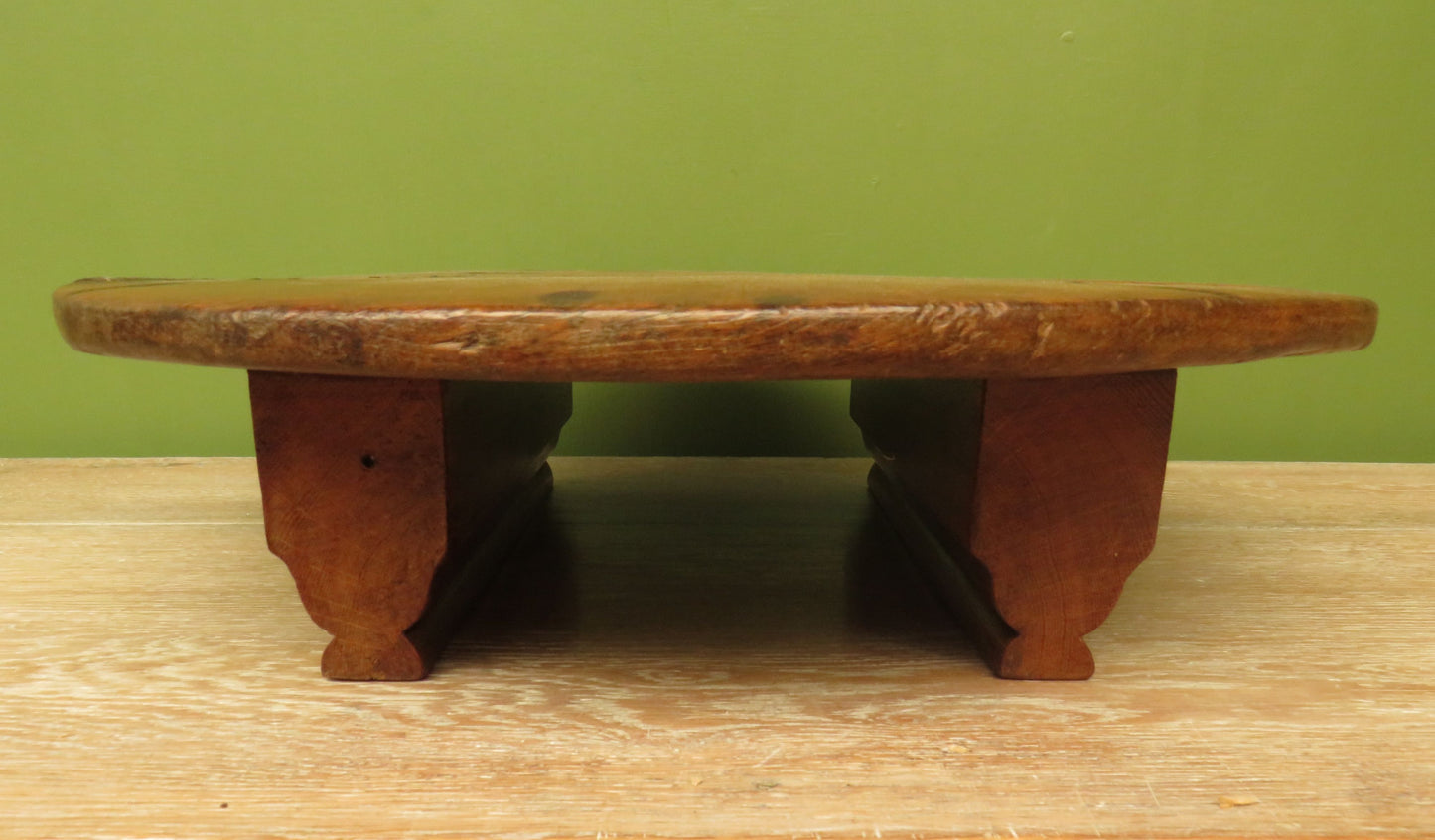 Antique French Charcuterie Cheese board with upcycled church pew feet
