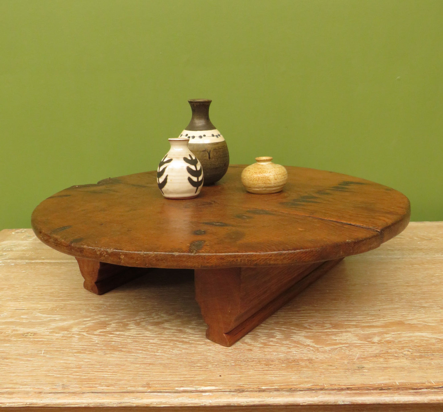 Antique French Charcuterie Cheese board with upcycled church pew feet