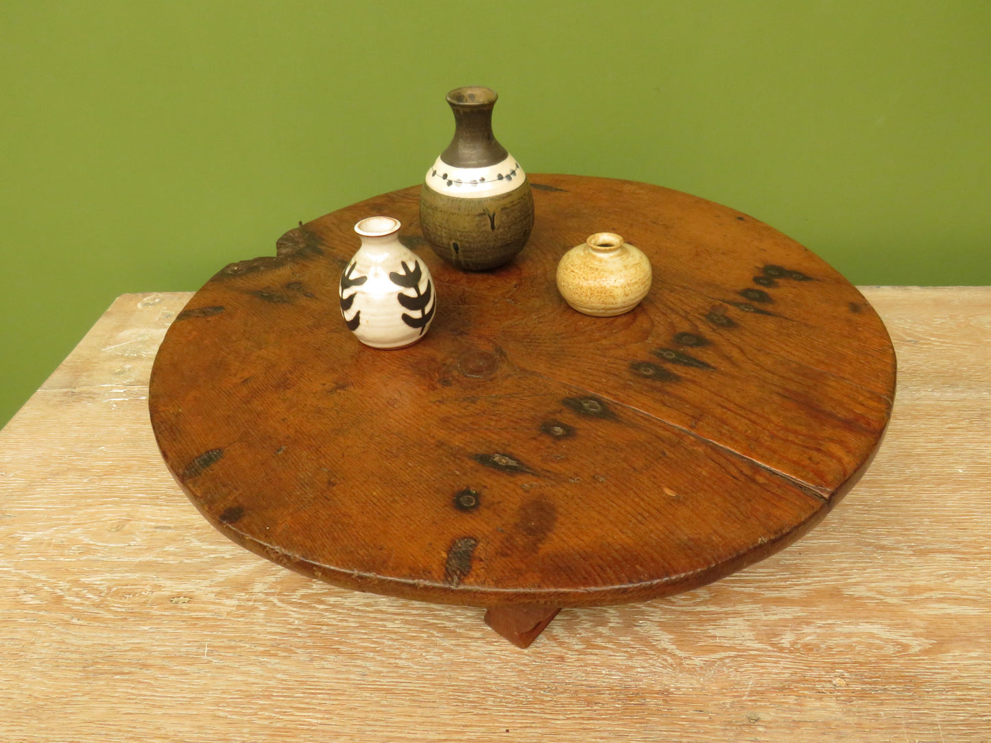 Antique French Charcuterie Cheese board with upcycled church pew feet
