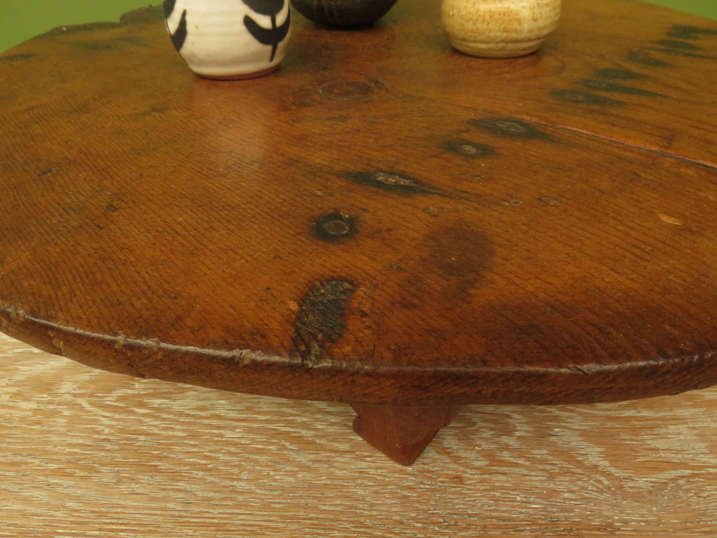 Antique French Charcuterie Cheese board with upcycled church pew feet