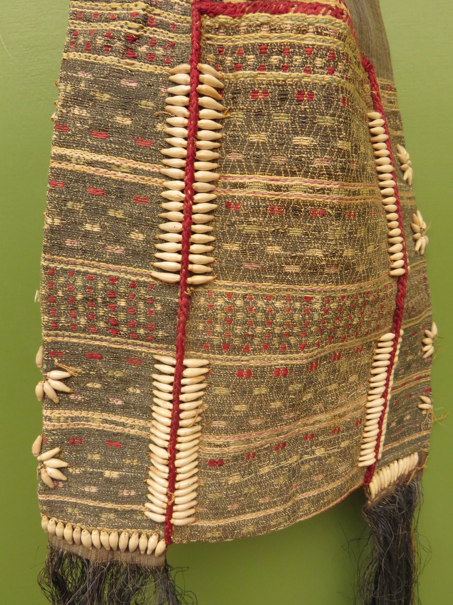 Antique Polynesian Bag with Shell Decoration