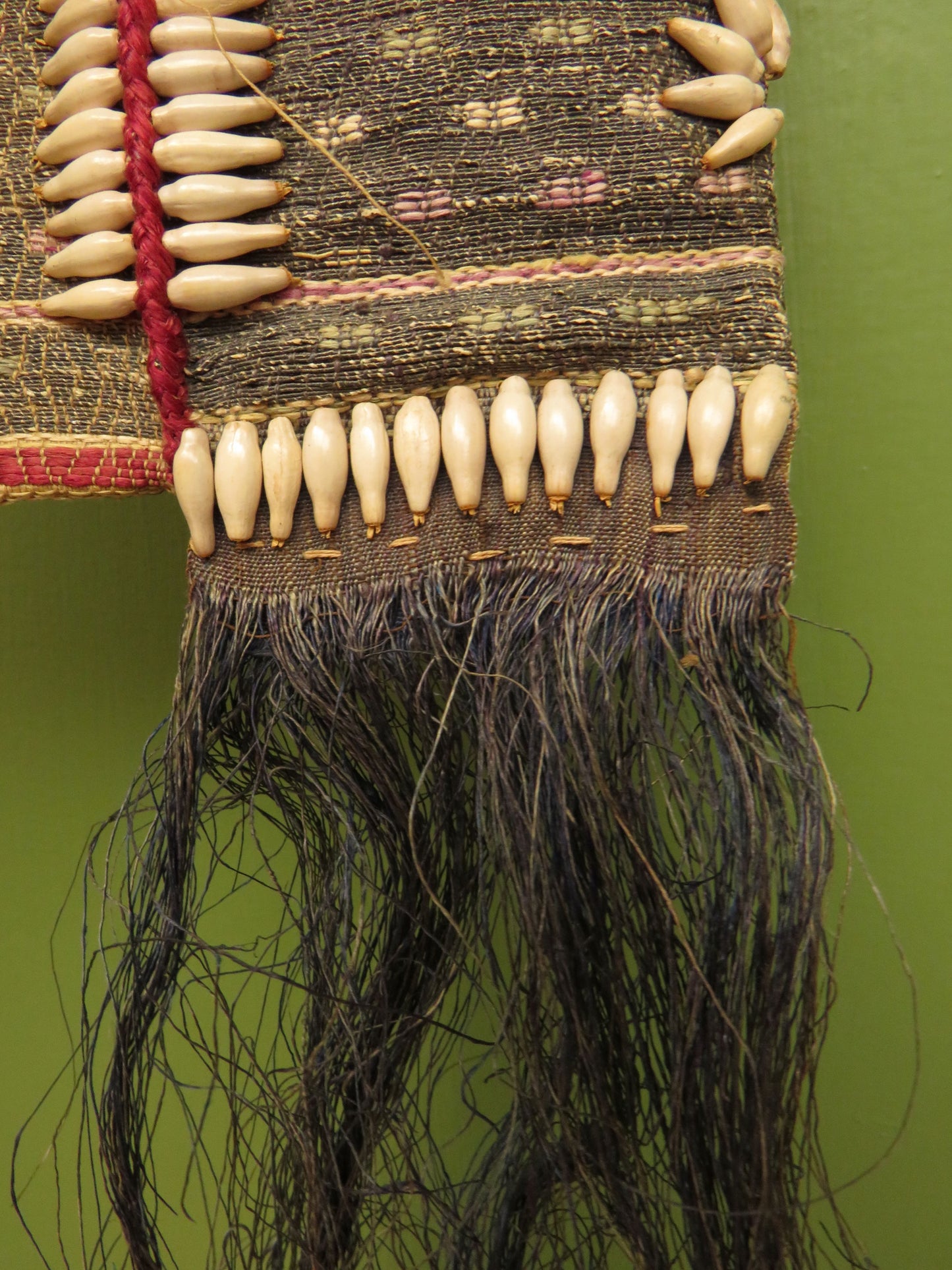 Antique Polynesian Bag with Shell Decoration