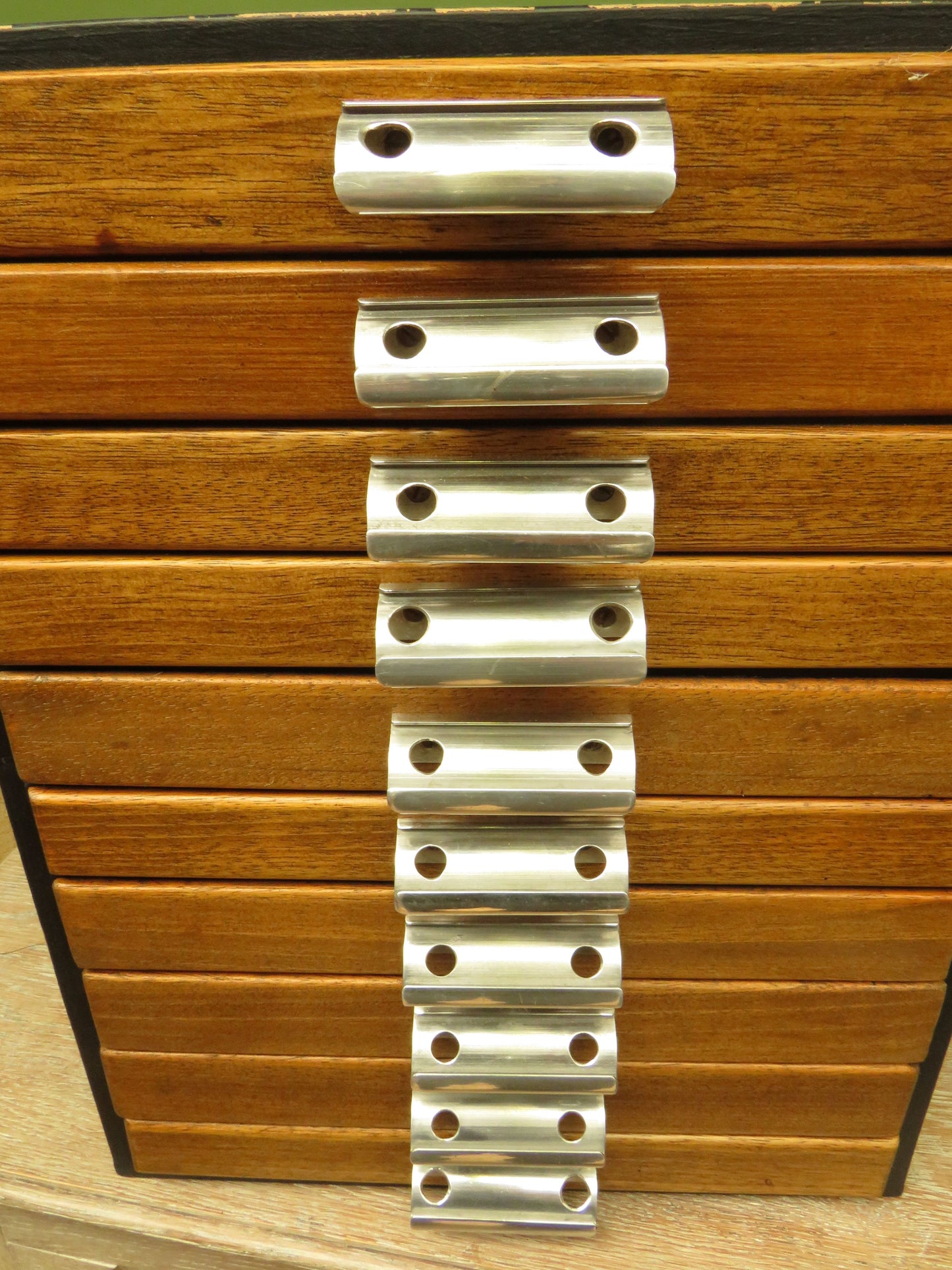 Handmade Tabletop Watchmakers Chest or Stationery Filing Drawers